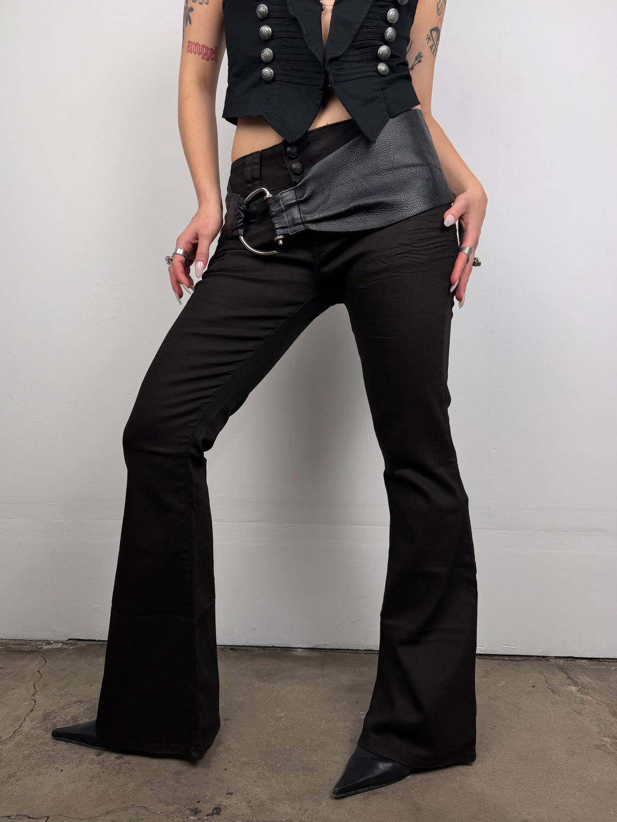 Vintage coated flare jeans TWINKLING GLOBAL