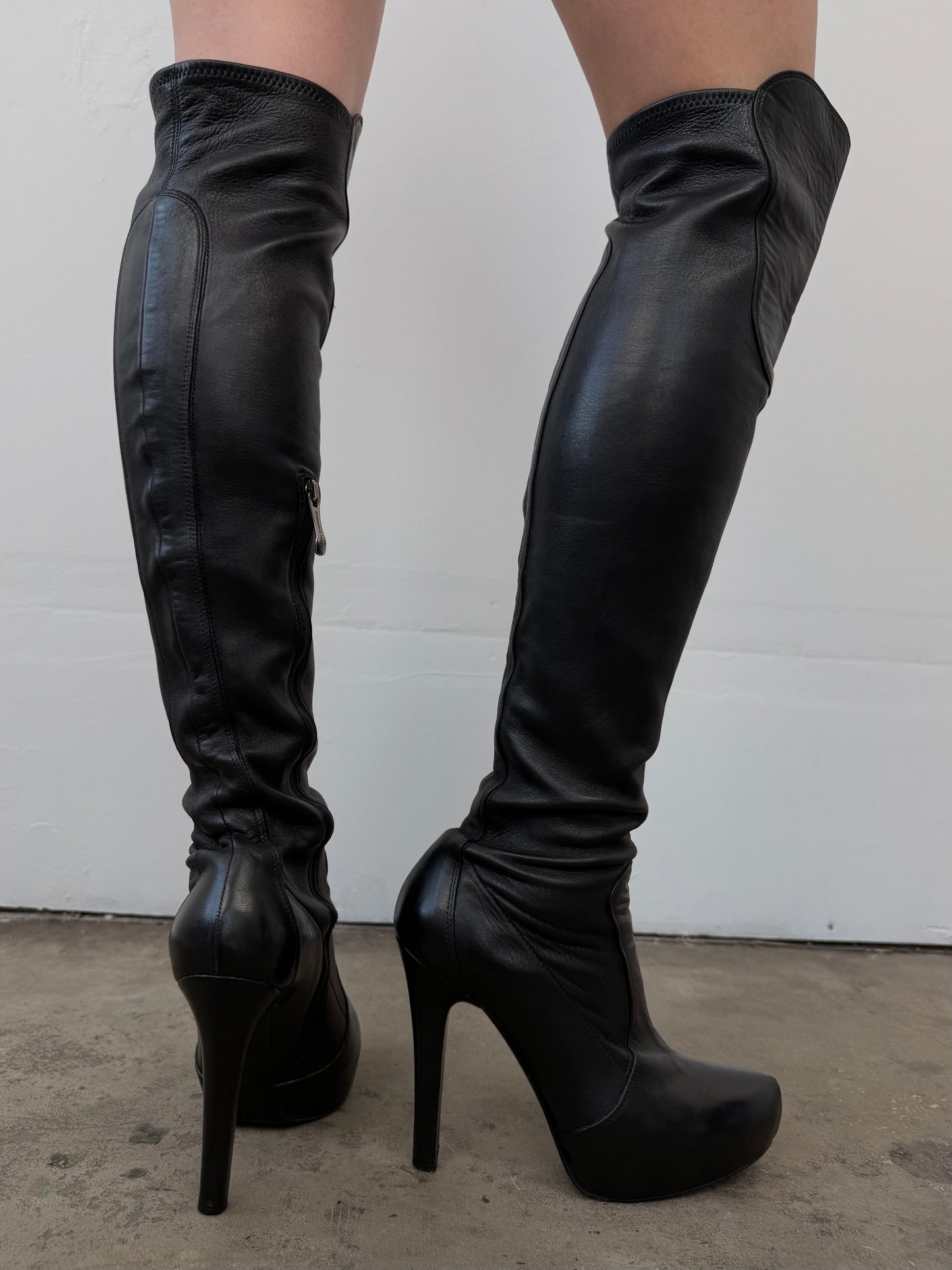 Vintage Gianmarco Lorenzi leather over-the-knee boots TWINKLING GLOBAL