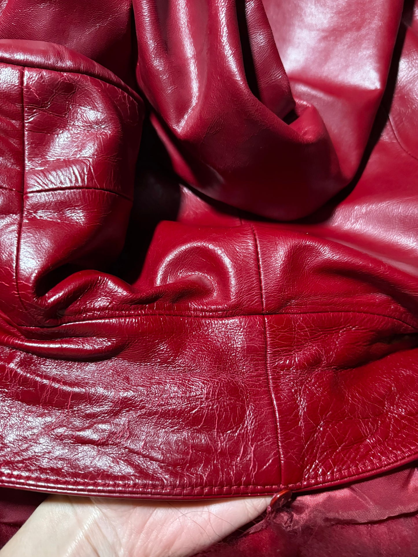 Vintage red leather jacket
