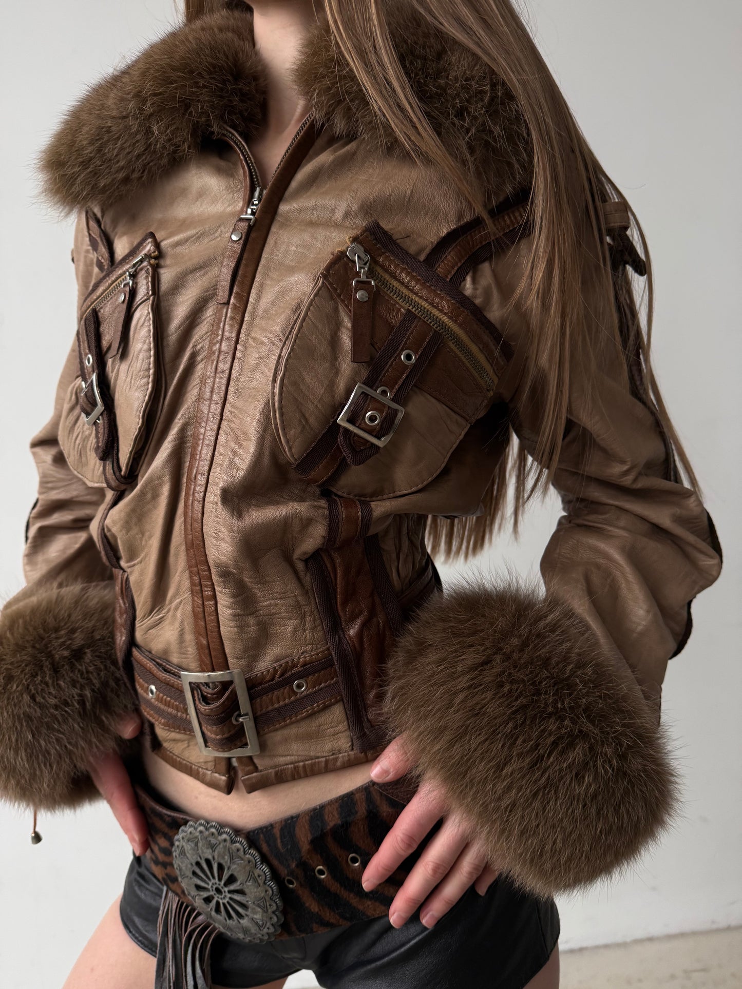 Vintage leather jacket TWINKLING GLOBAL