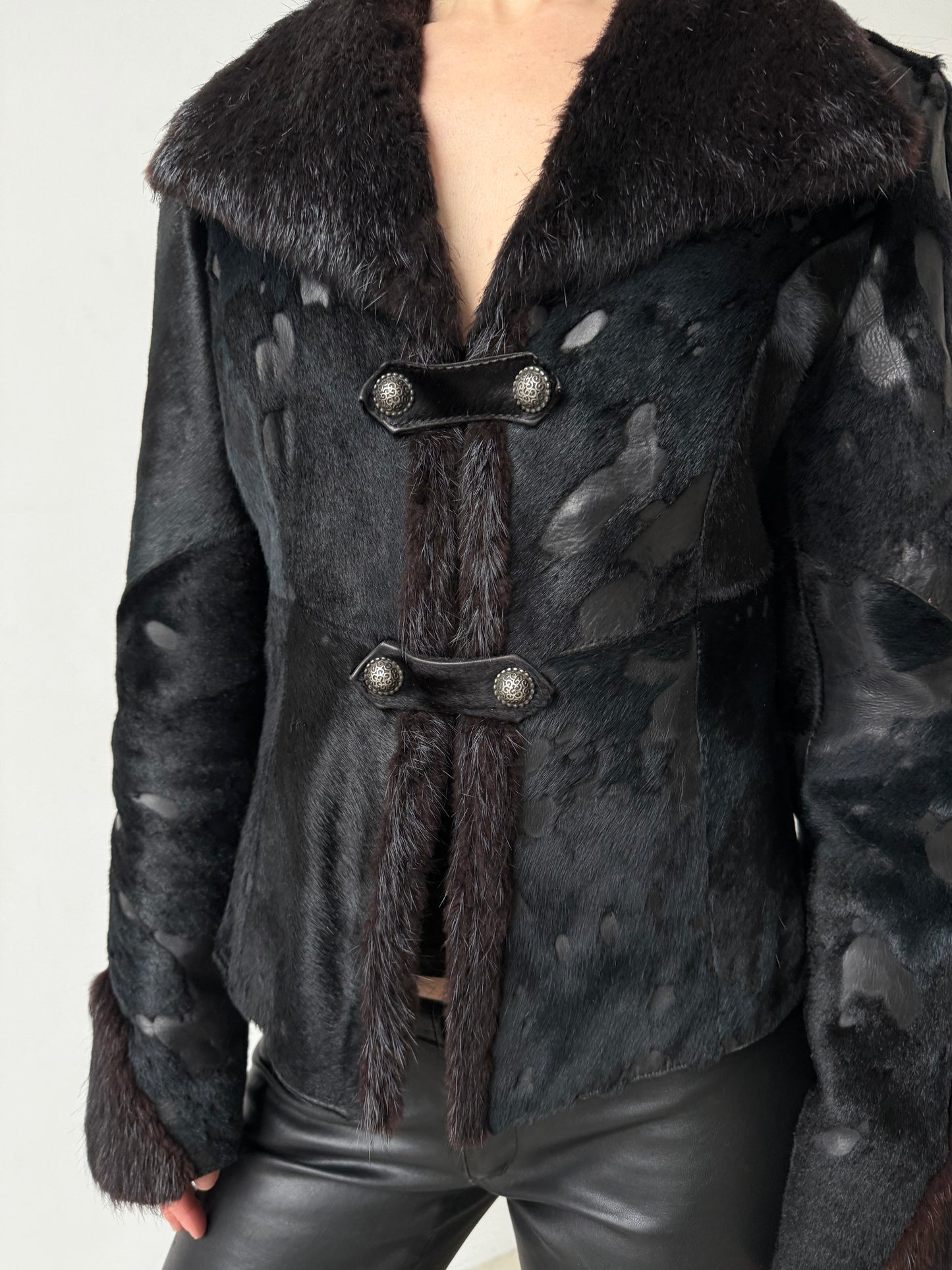 Vintage jacket black-blue mix TWINKLING GLOBAL
