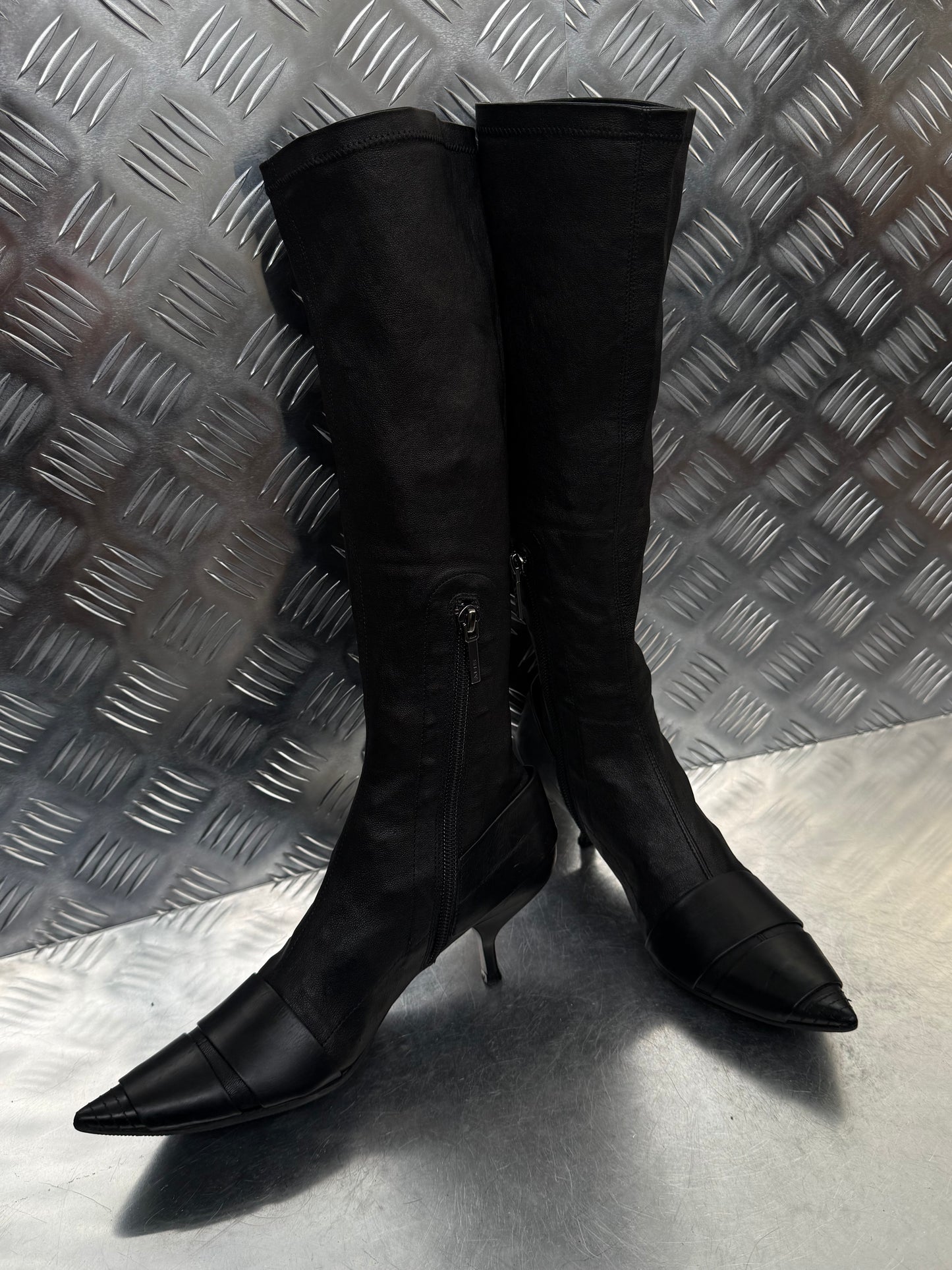 SHY Italian leather stiletto boots TWINKLING GLOBAL