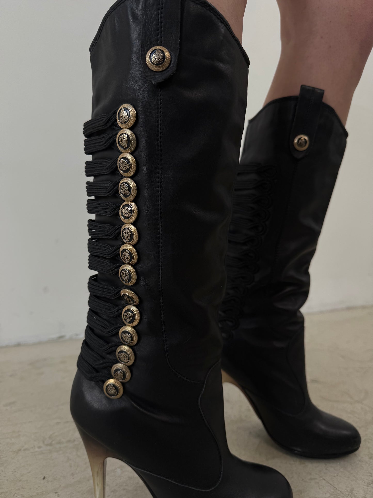 Vintage Paolo Conte high-heel leather boots TWINKLING GLOBAL