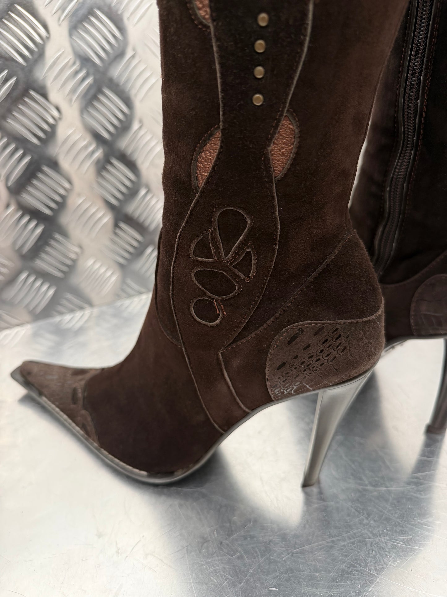 Vintage Ferre cowboy-style leather boots TWINKLING GLOBAL