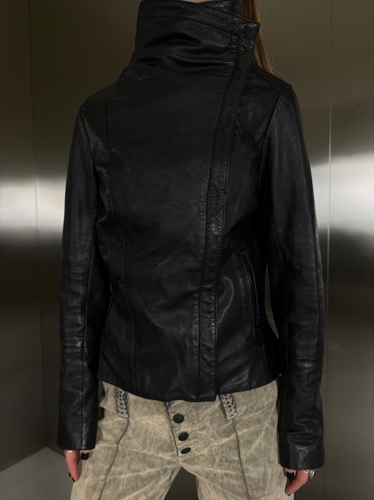 Early 2010s genuine leather fitted jacket TWINKLING GLOBAL
