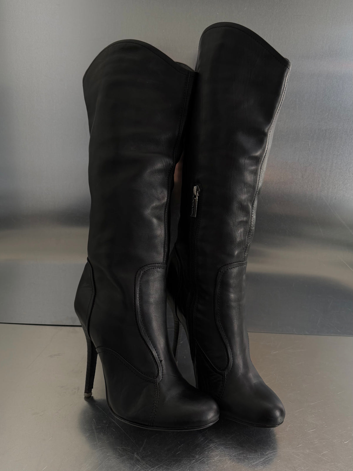Paolo Conte black leather boots TWINKLING GLOBAL
