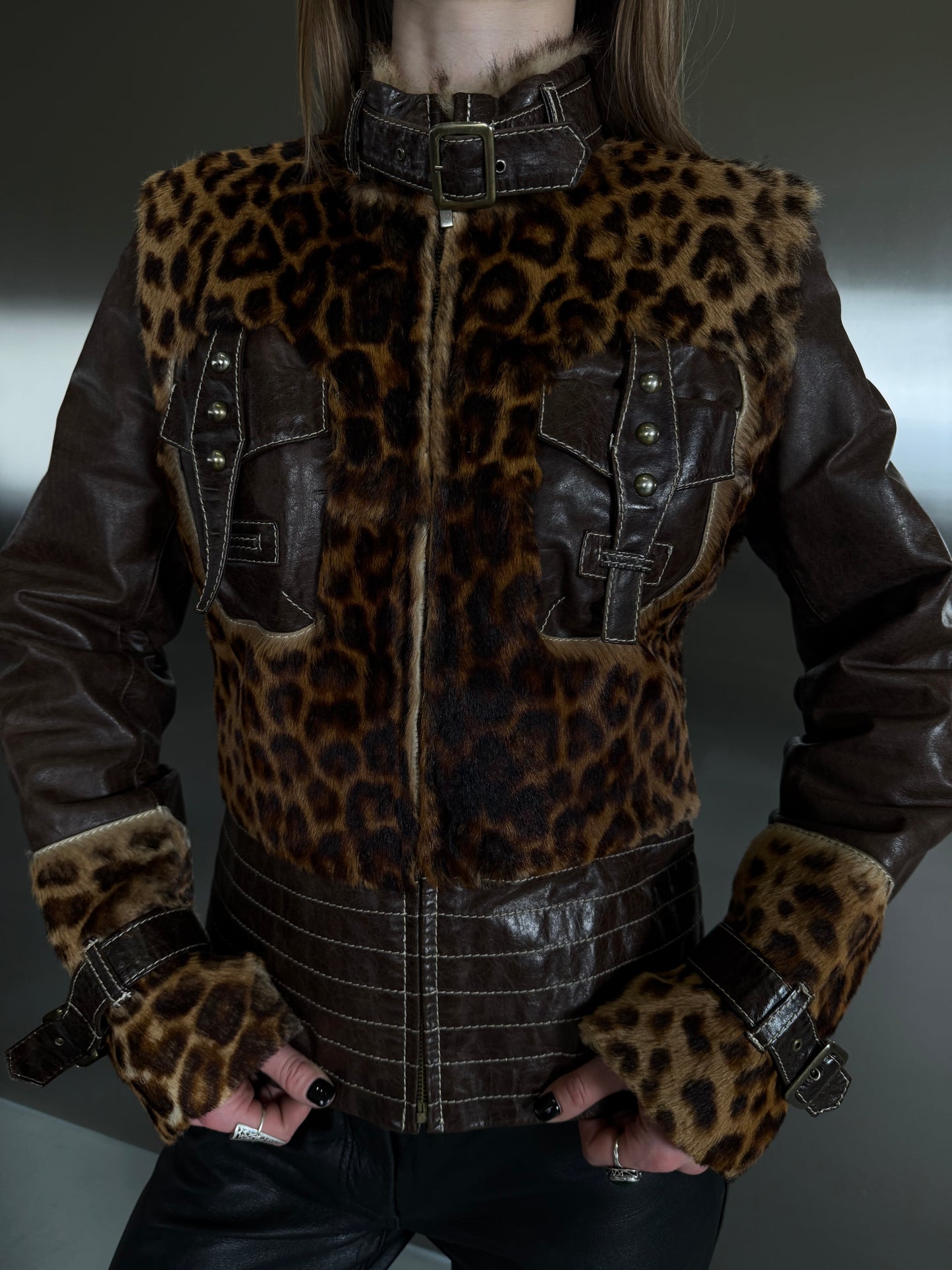 Vintage leather jacket TWINKLING GLOBAL
