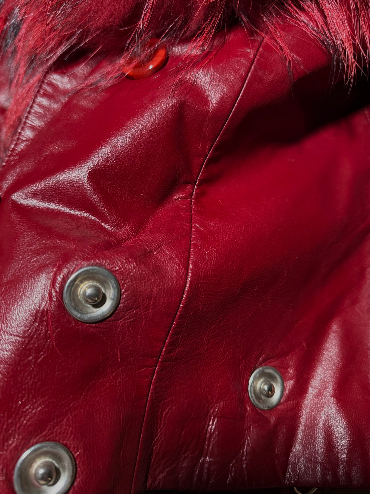 Vintage red leather jacket