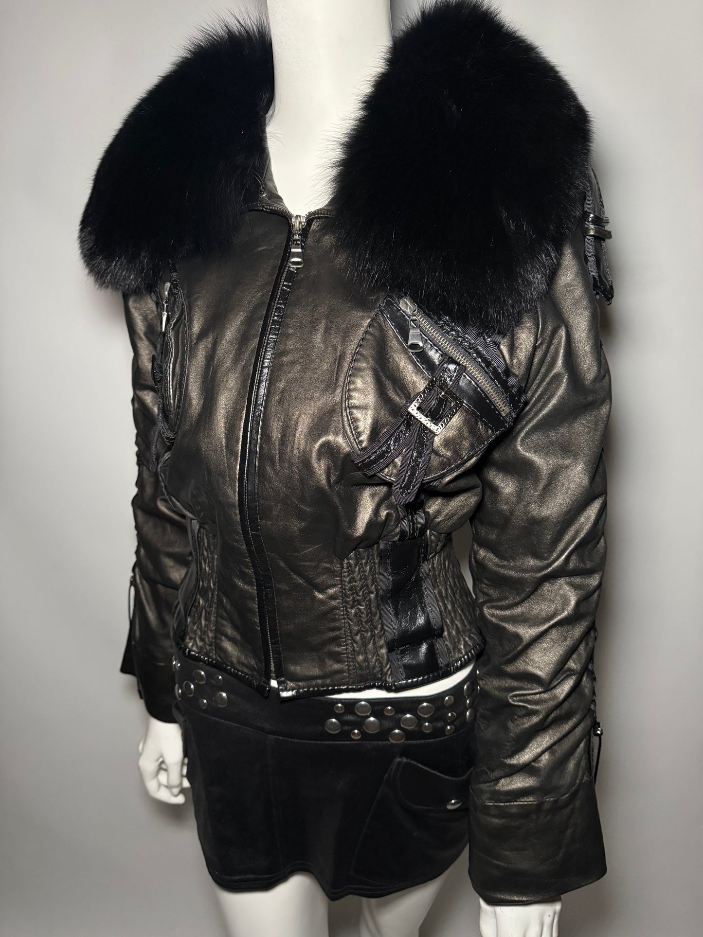 VINTAGE LEATHER JACKET TWINKLING GLOBAL
