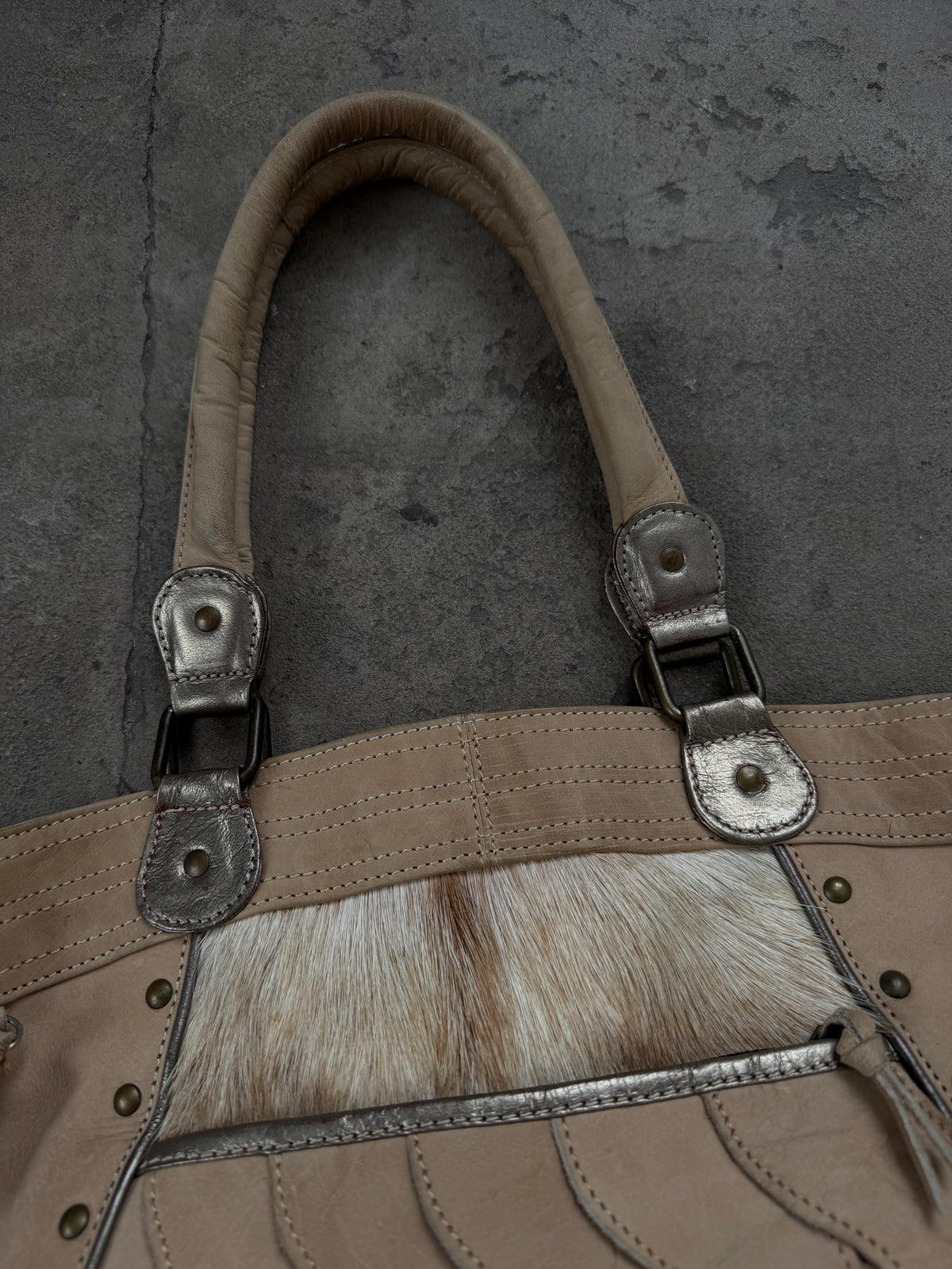Vintage suede leather bag TWINKLING GLOBAL