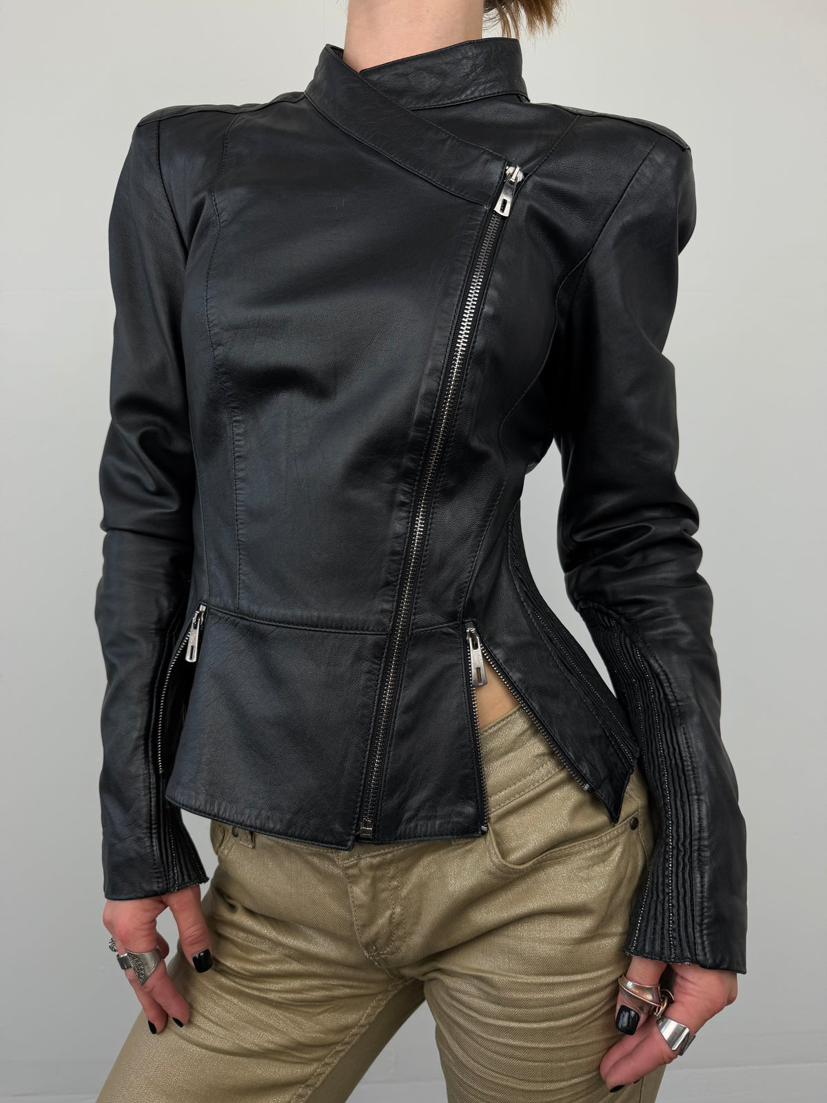 Vintage embellished leather jacket TWINKLING GLOBAL