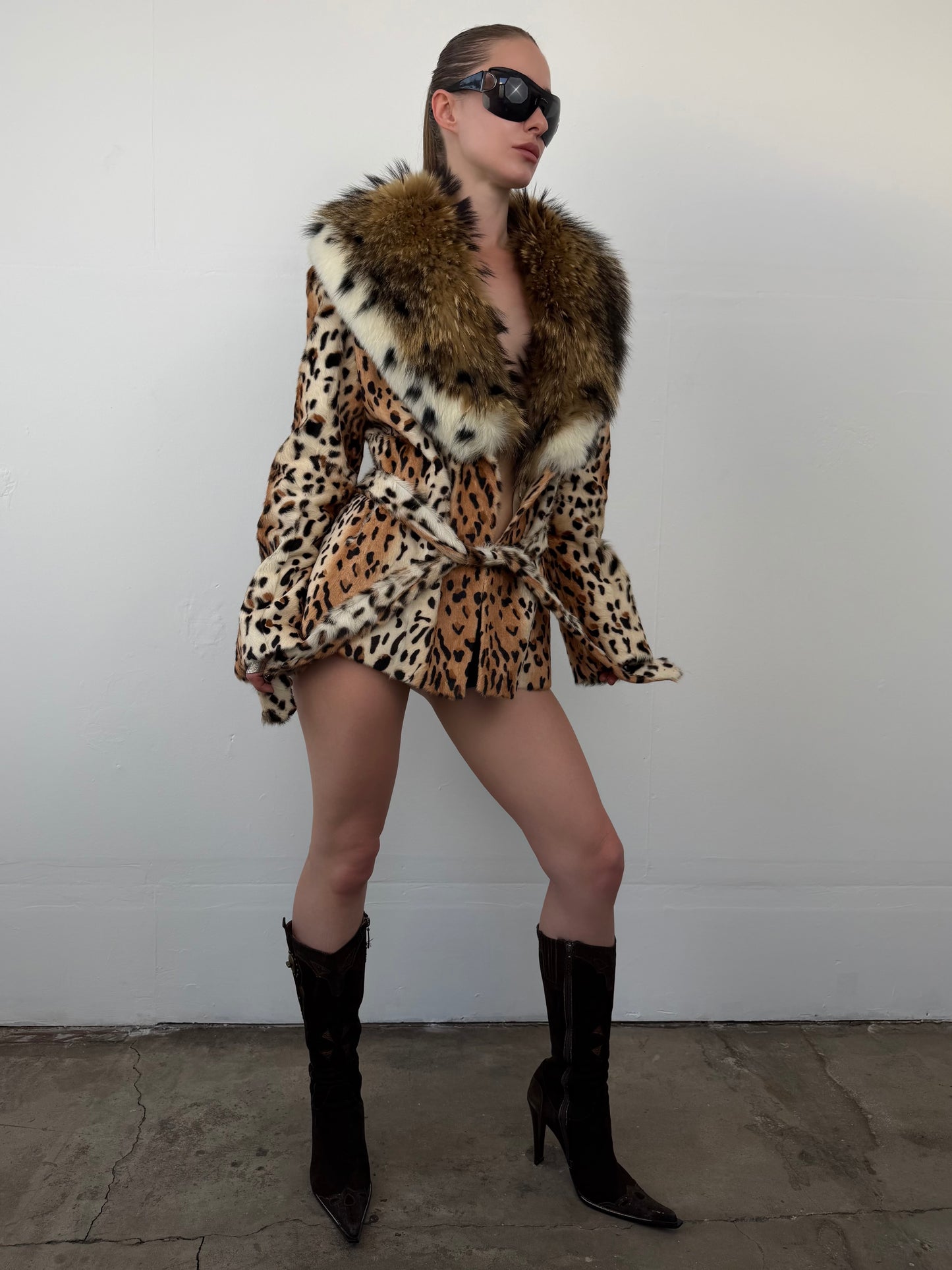 Vintage leopard faux fur coat TWINKLING GLOBAL