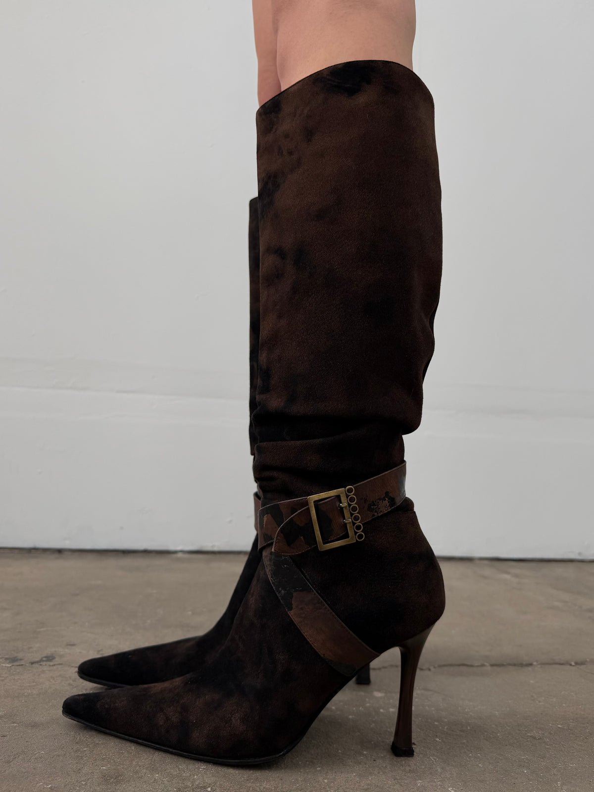 Vintage Loretta Pettinari pointed suede boots TWINKLING GLOBAL