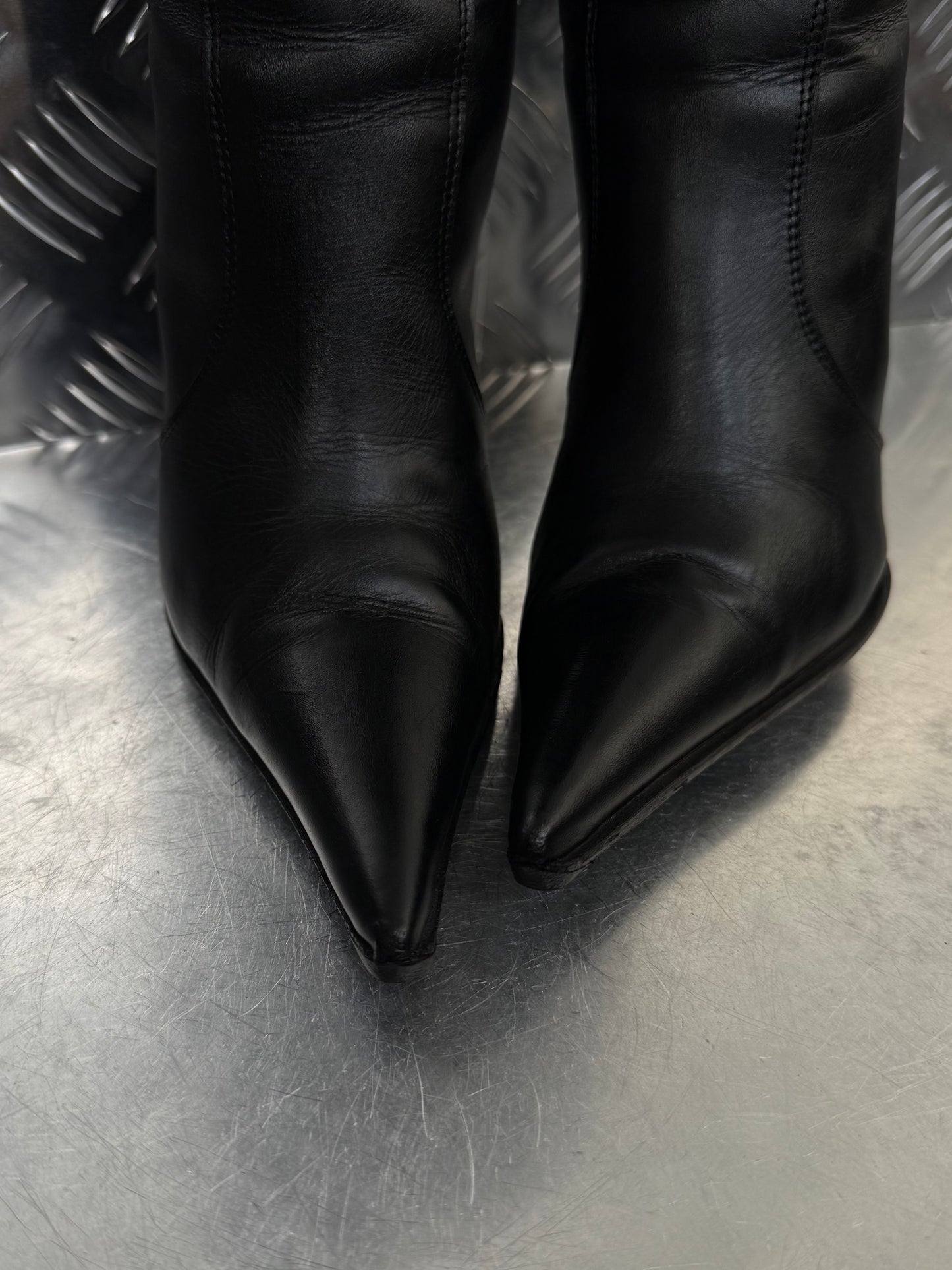 Vintage leather buckle boots TWINKLING GLOBAL