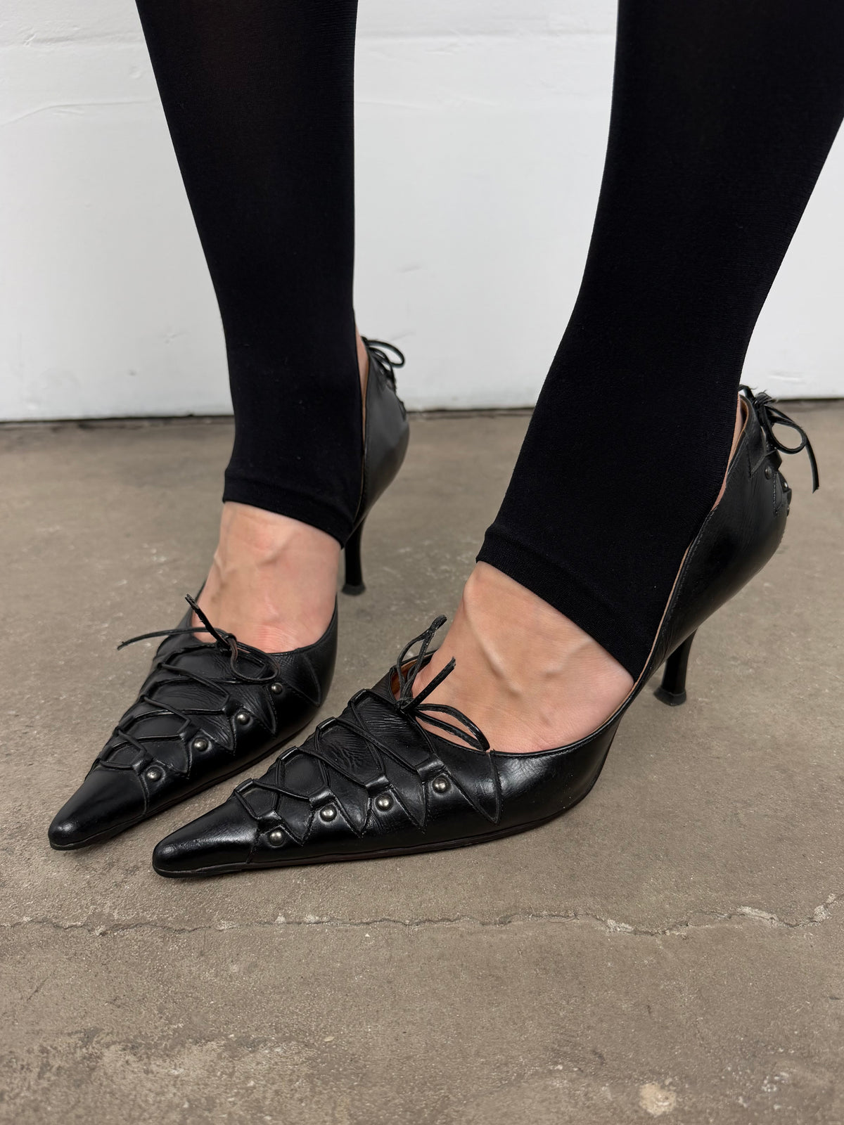 Leather lace-up heels TWINKLING GLOBAL