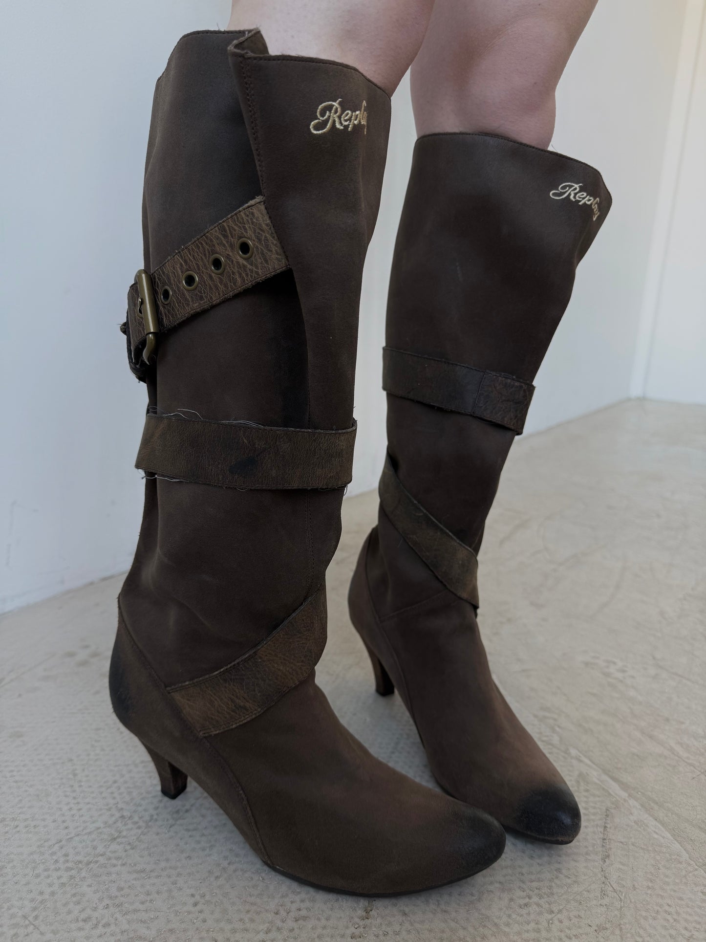 Vintage Replay leather cowboy boots TWINKLING GLOBAL