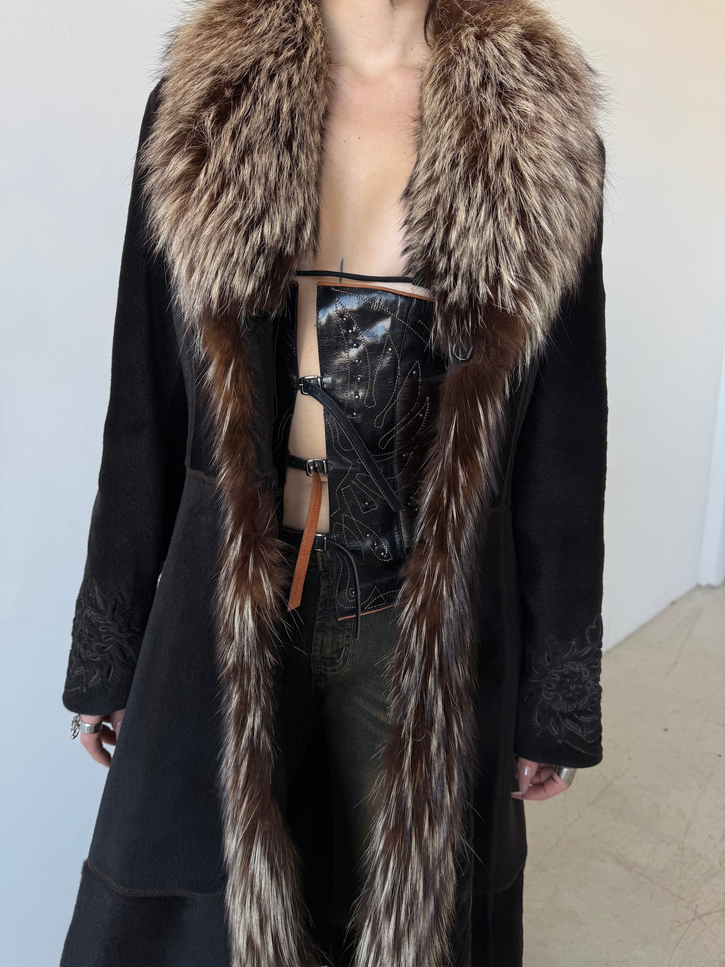 Vintage leather coat TWINKLING GLOBAL