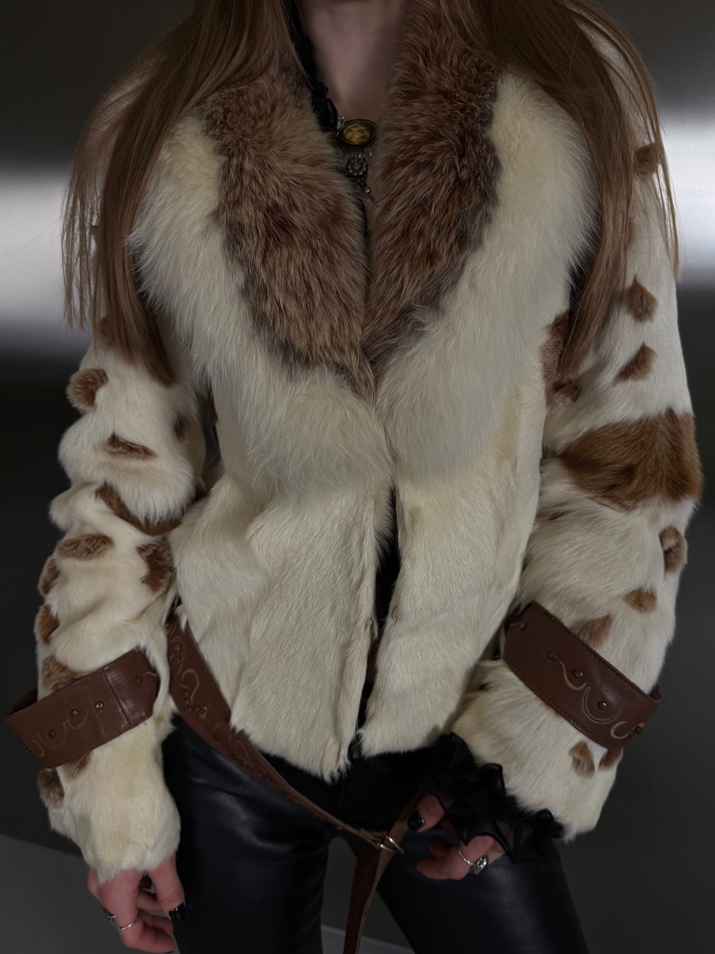 Vintage jacket with belt TWINKLING GLOBAL