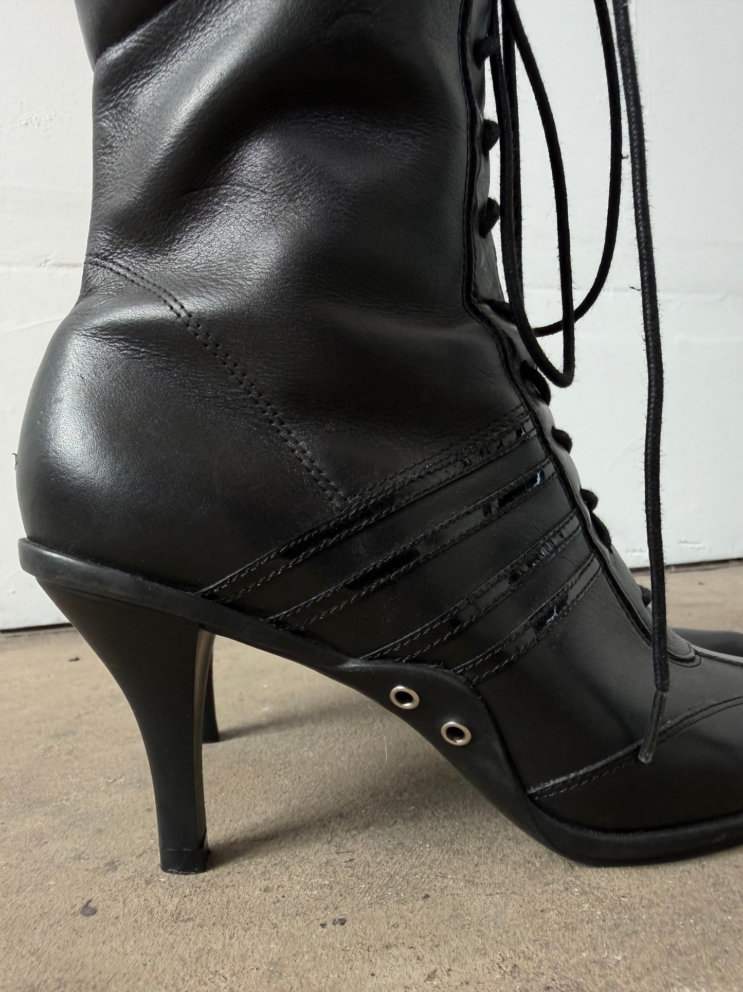 Leather lace-up ankle boots TWINKLING GLOBAL