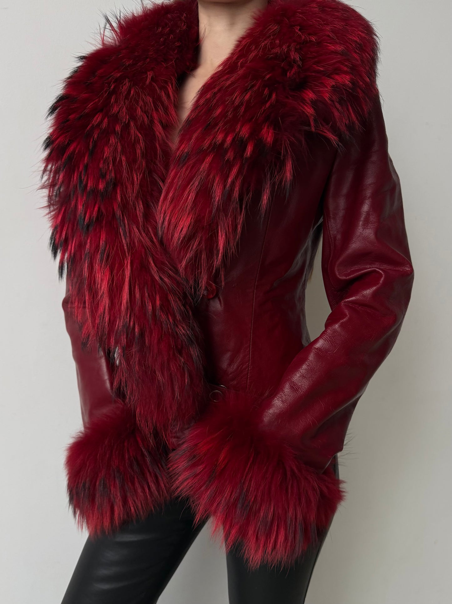 Vintage red leather jacket