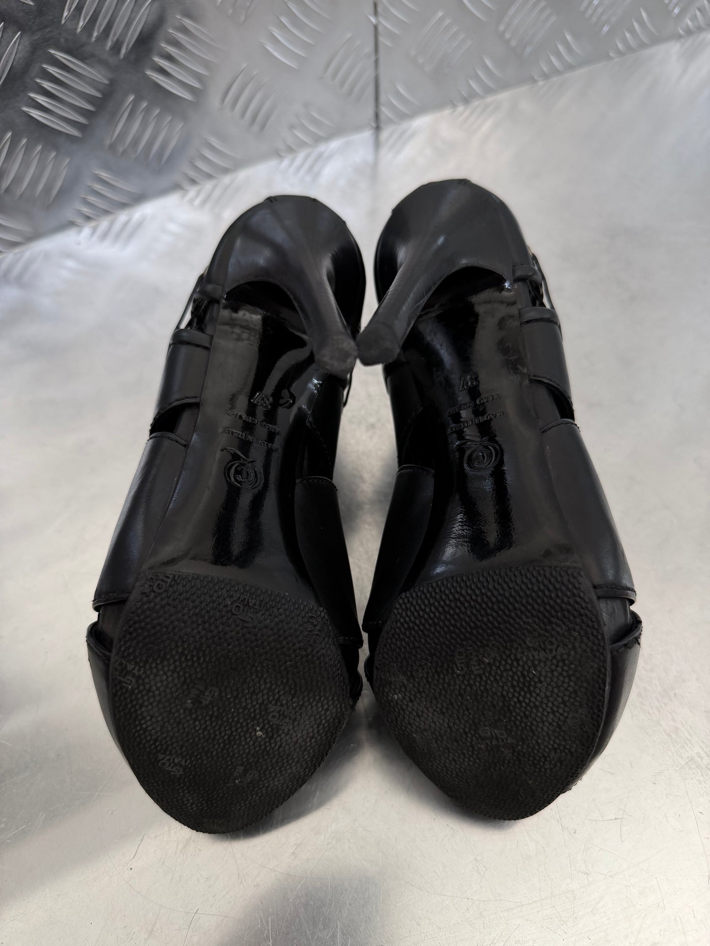 Alexander McQueen leather lace-up ankle heels TWINKLING GLOBAL