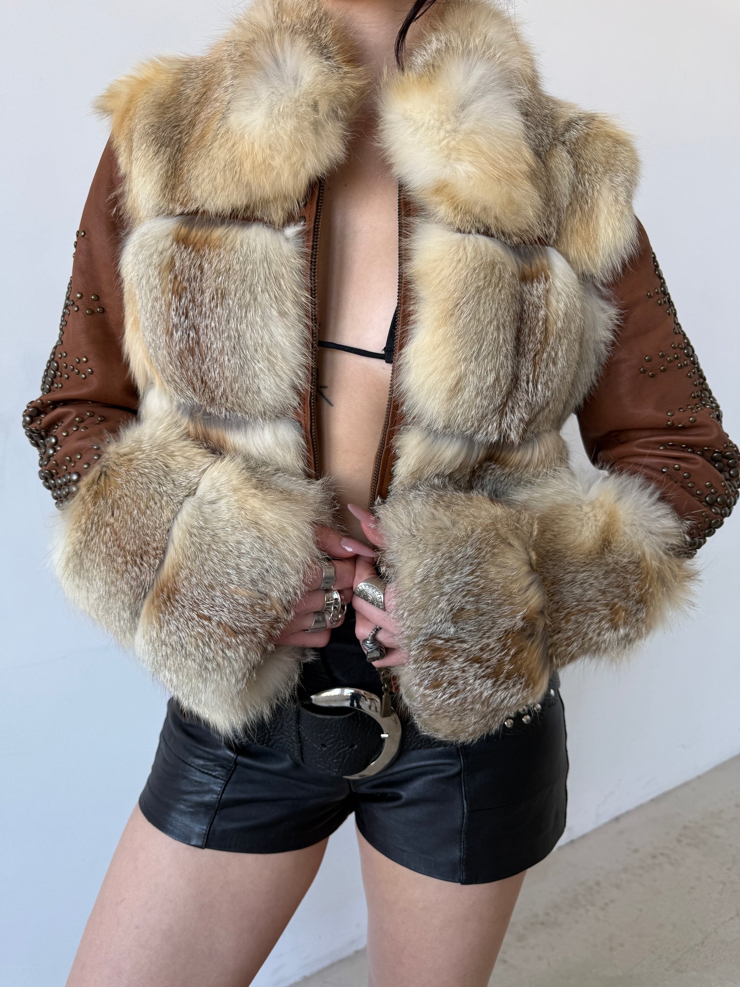 Vintage leather jacket TWINKLING GLOBAL