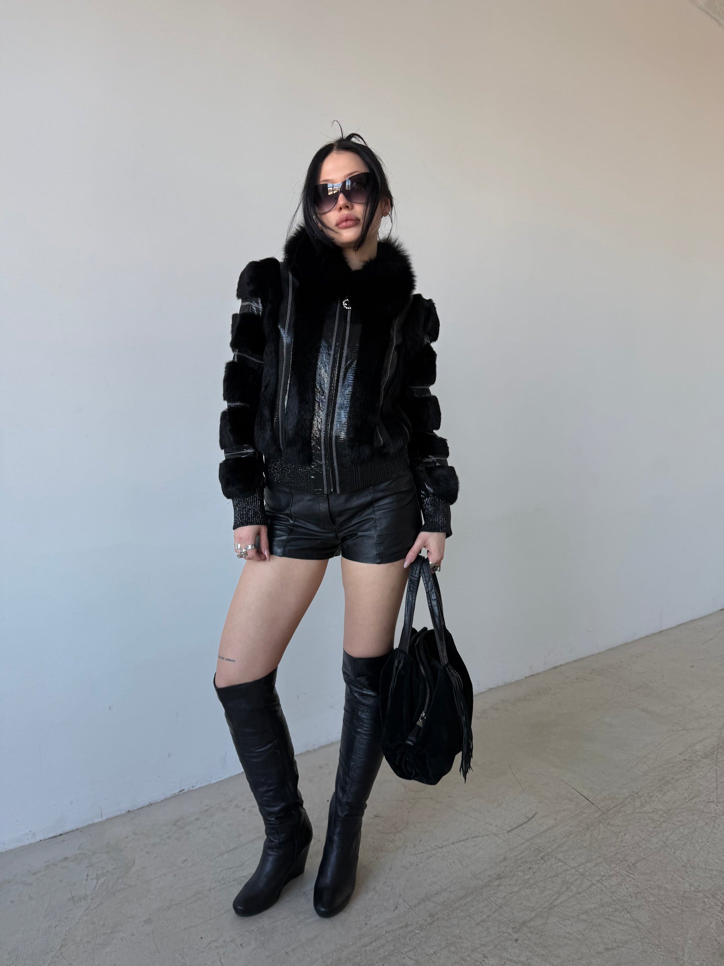 Vintage leather jacket TWINKLING GLOBAL