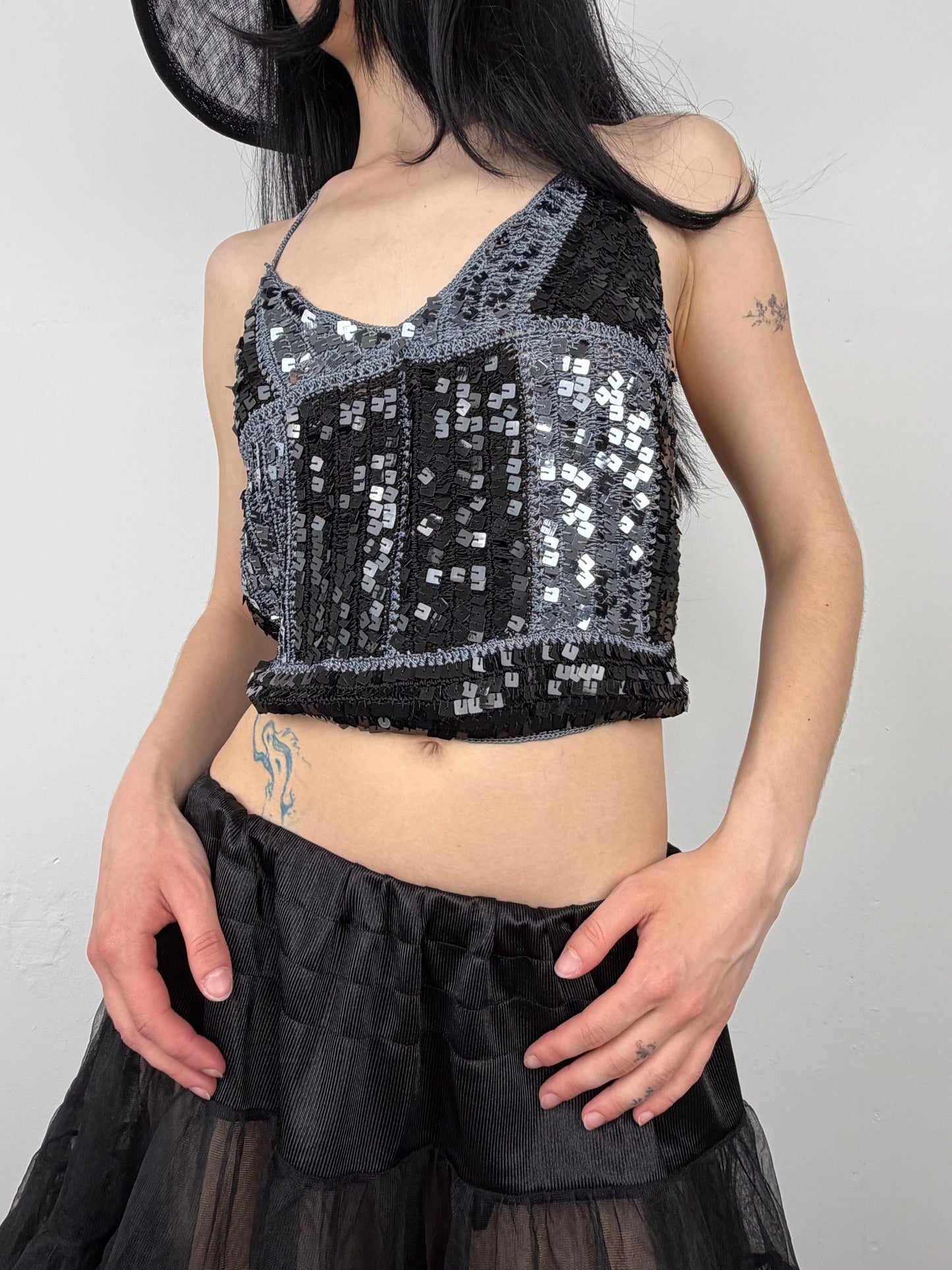Vintage knitted sequin top TWINKLING GLOBAL