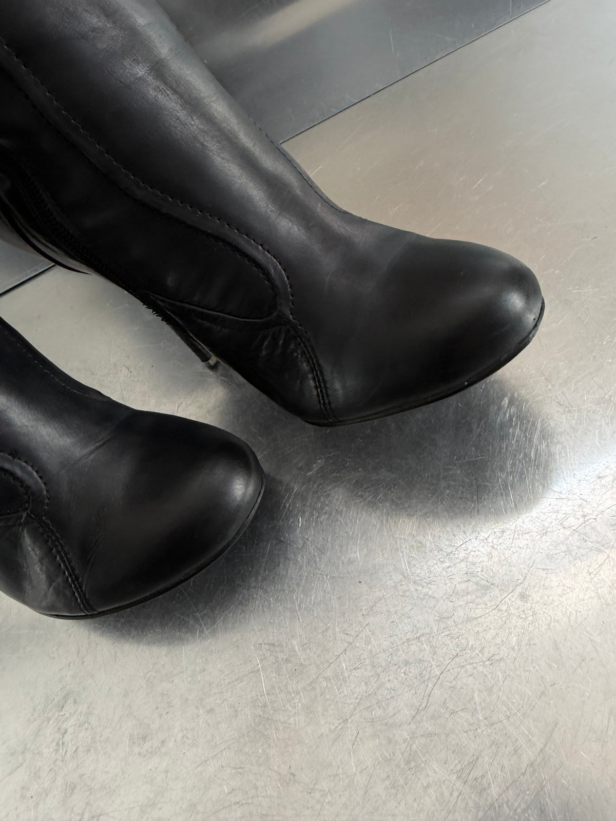 Paolo Conte black leather boots TWINKLING GLOBAL