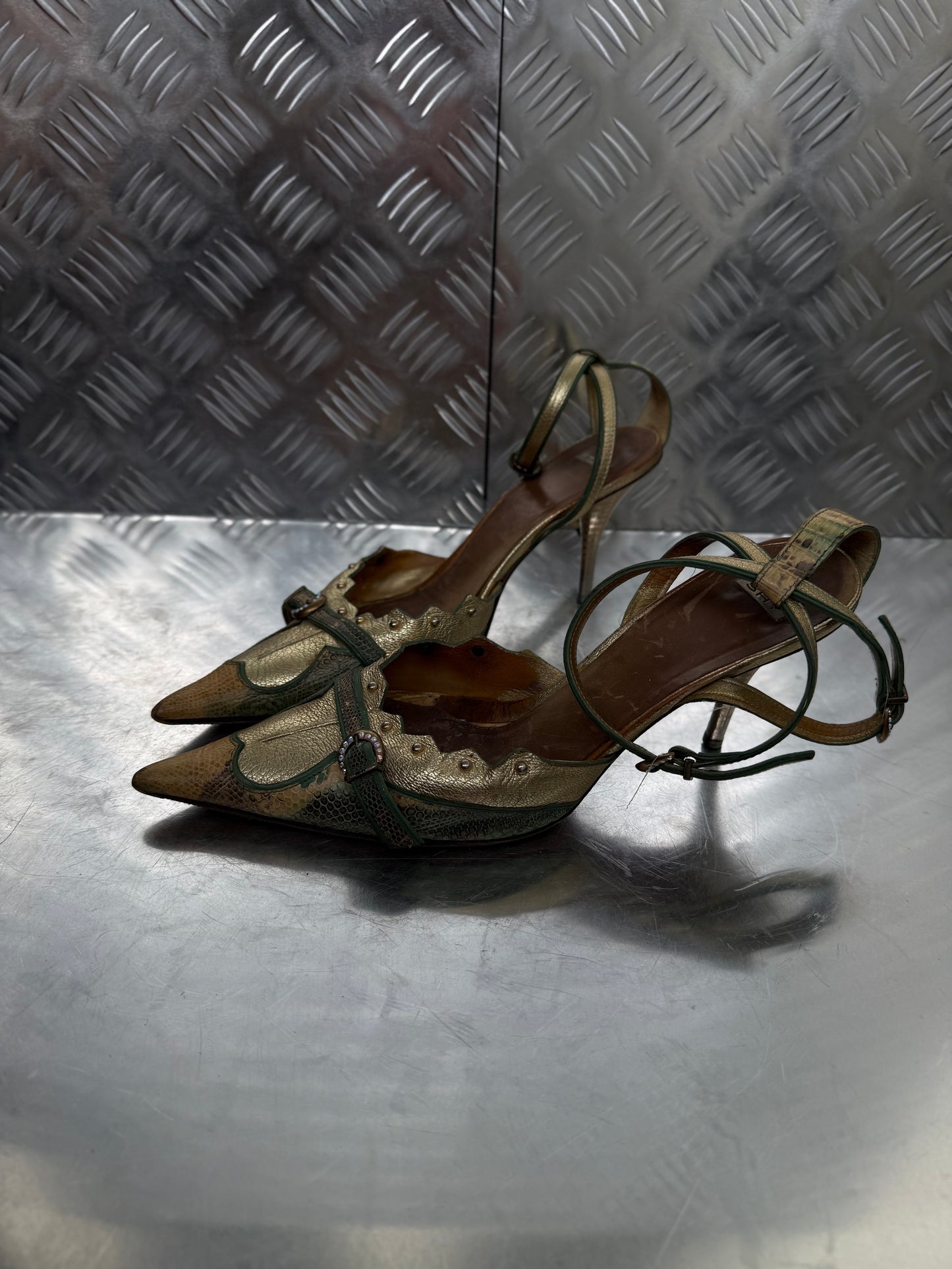 Vintage Shy leather slingback mules Twinkling Global