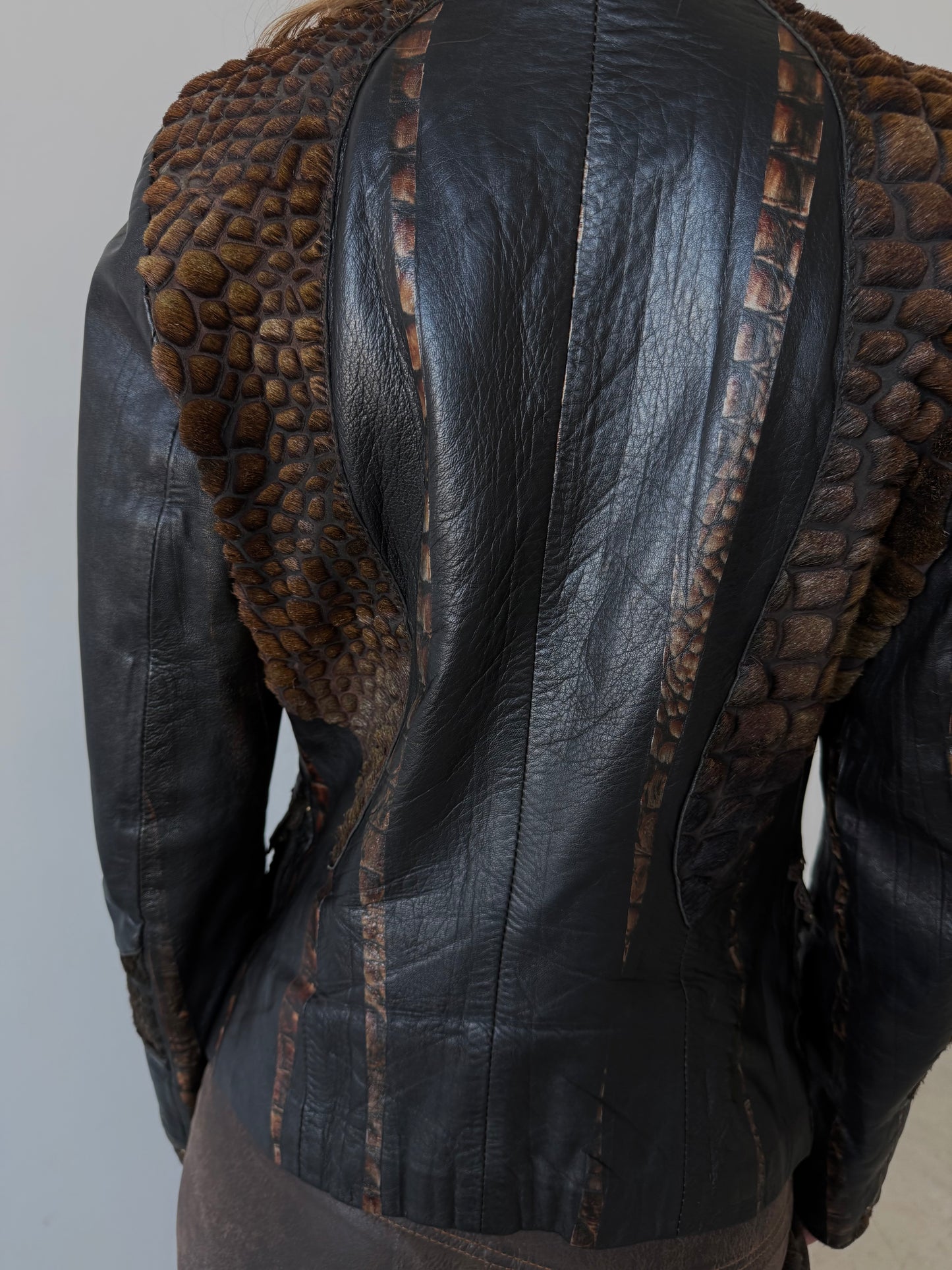 Vintage unique leather jacket TWINKLING GLOBAL