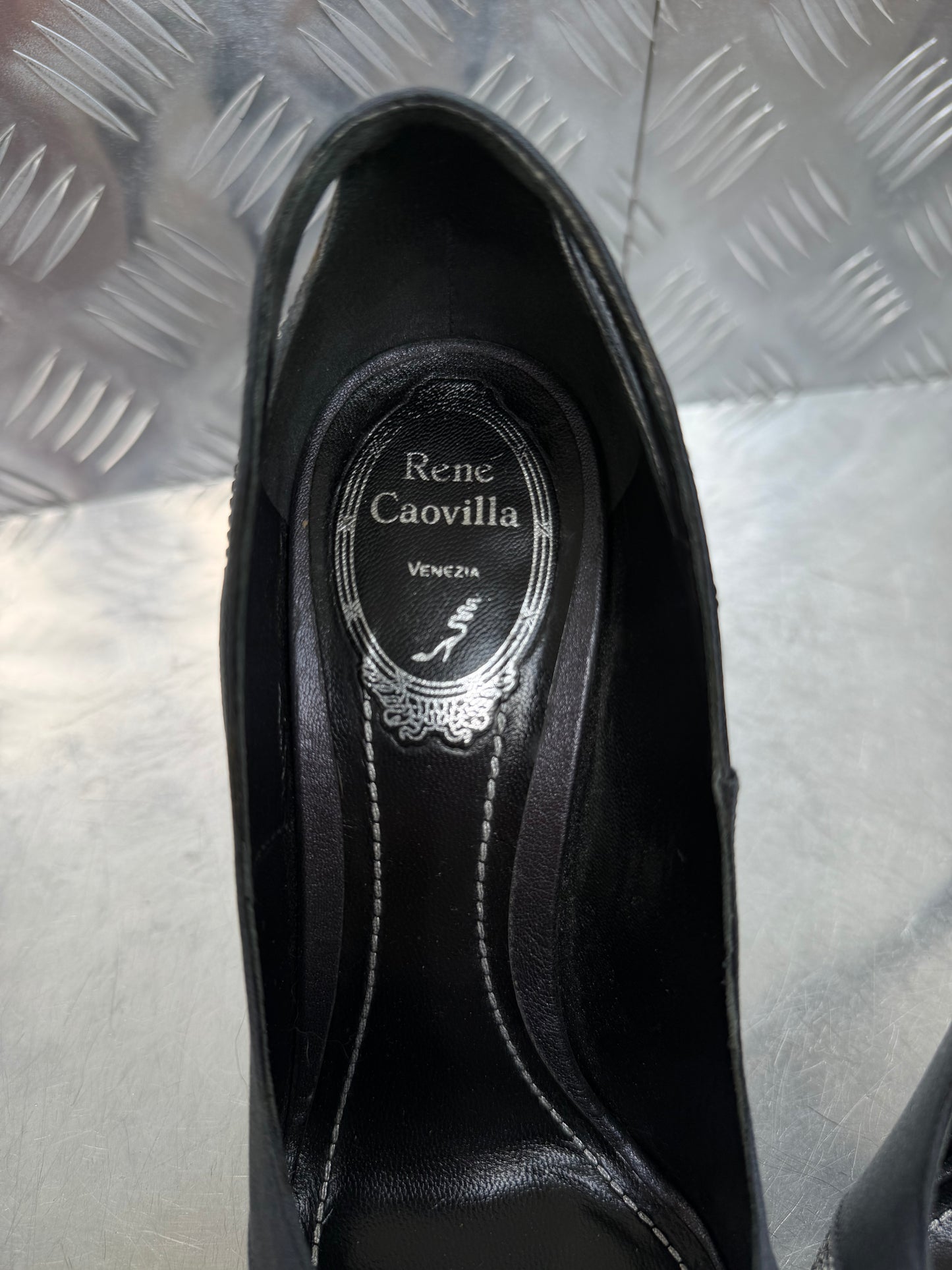 Vintage Rene Caovilla Swarovski crystal heels TWINKLING GLOBAL