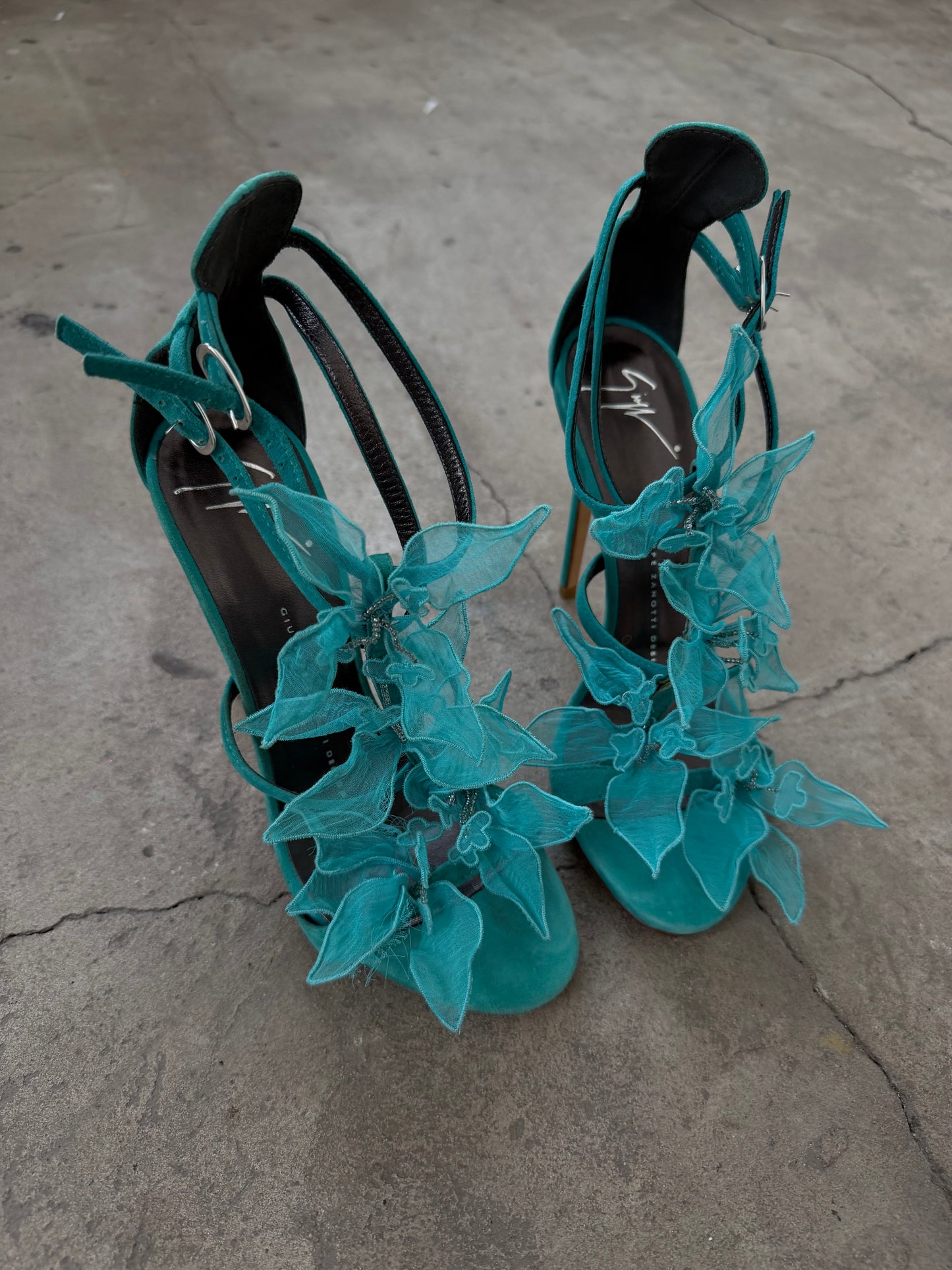 Vintage Giuseppe Zanotti floral heels TWINKLING GLOBAL