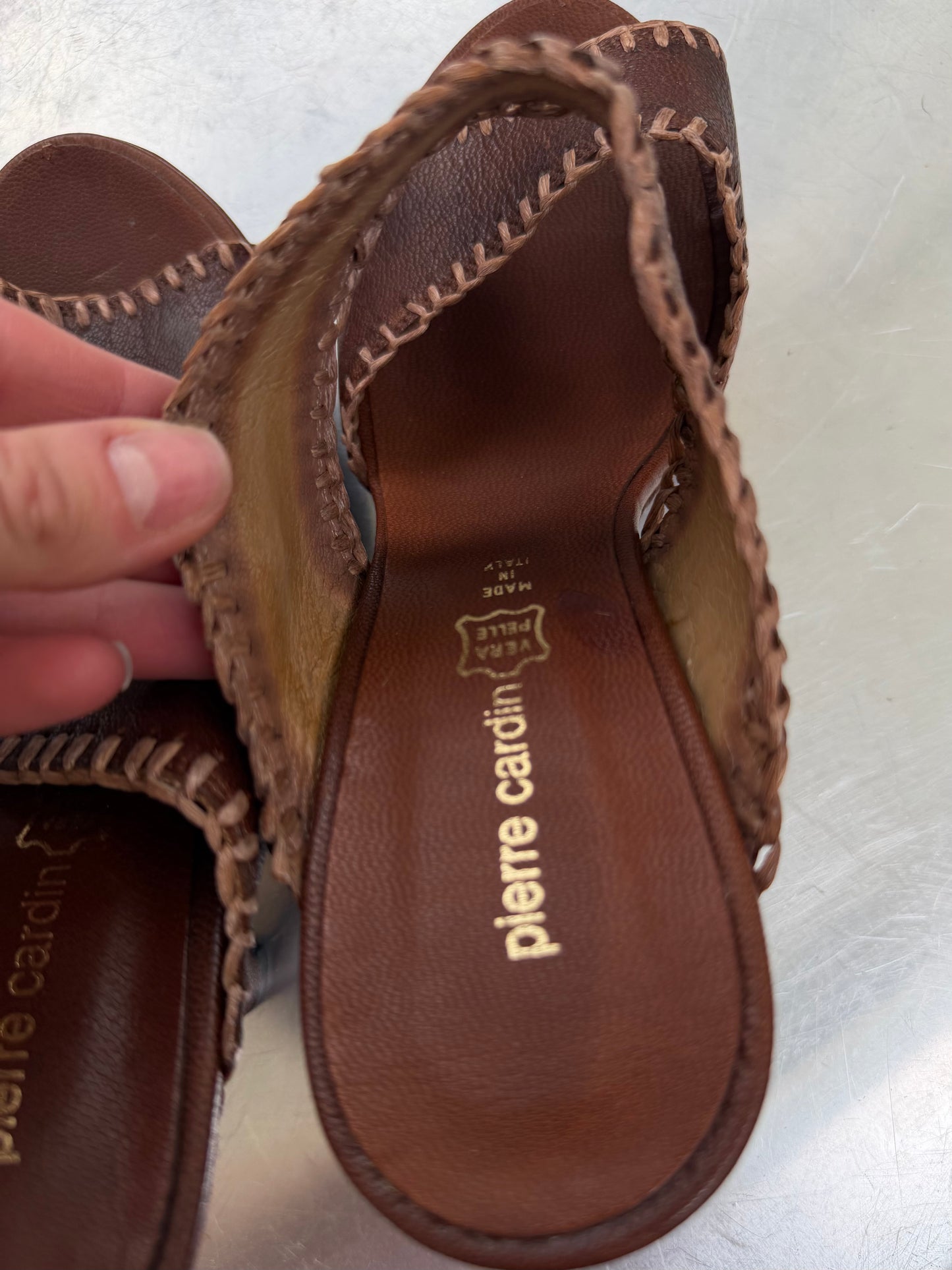 Vintage Italian leather platform mules TWINKLING GLOBAL