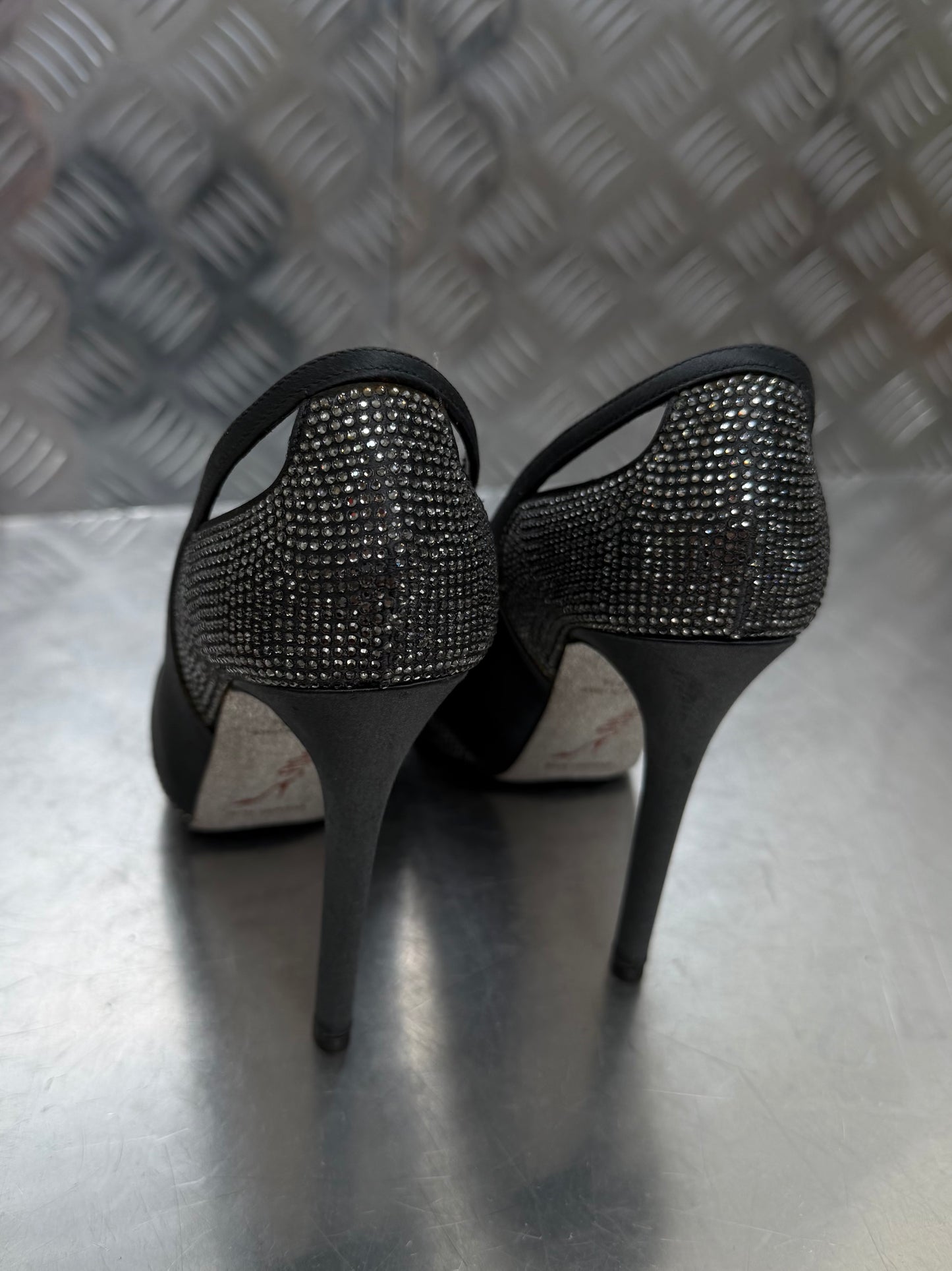 Vintage Rene Caovilla Swarovski crystal heels TWINKLING GLOBAL