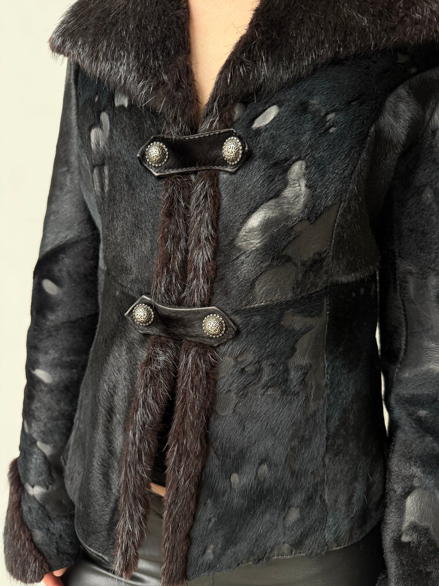 Vintage jacket black-blue mix TWINKLING GLOBAL