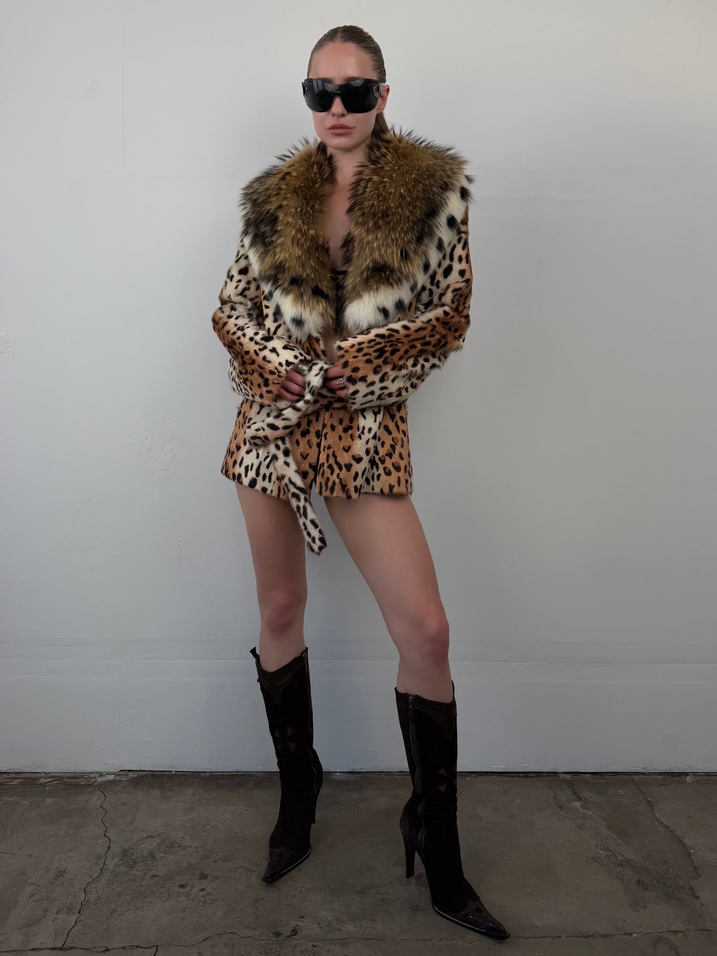 Vintage leopard faux fur coat TWINKLING GLOBAL