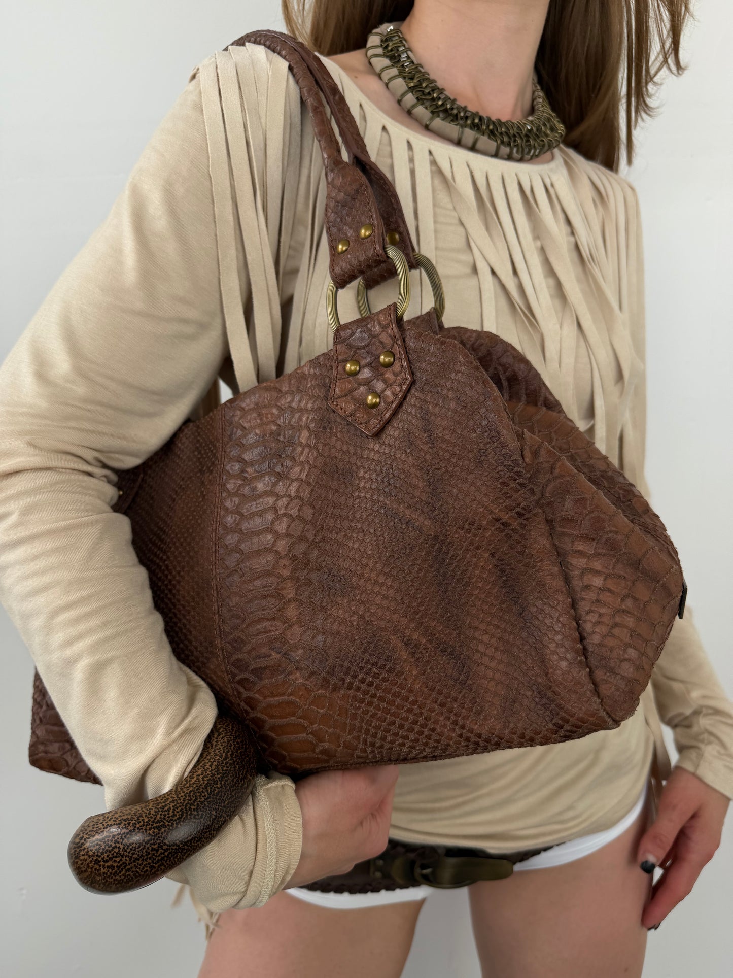 Vintage leather bag TWINKLING GLOBAL