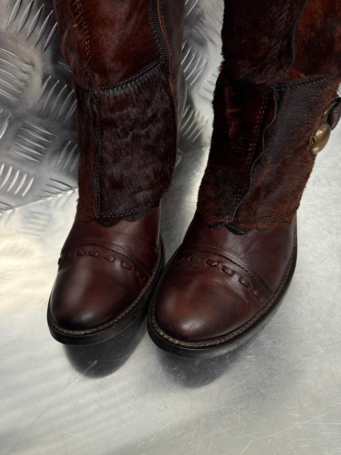 Vintage Italian leather cowboy boots TWINKLING GLOBAL