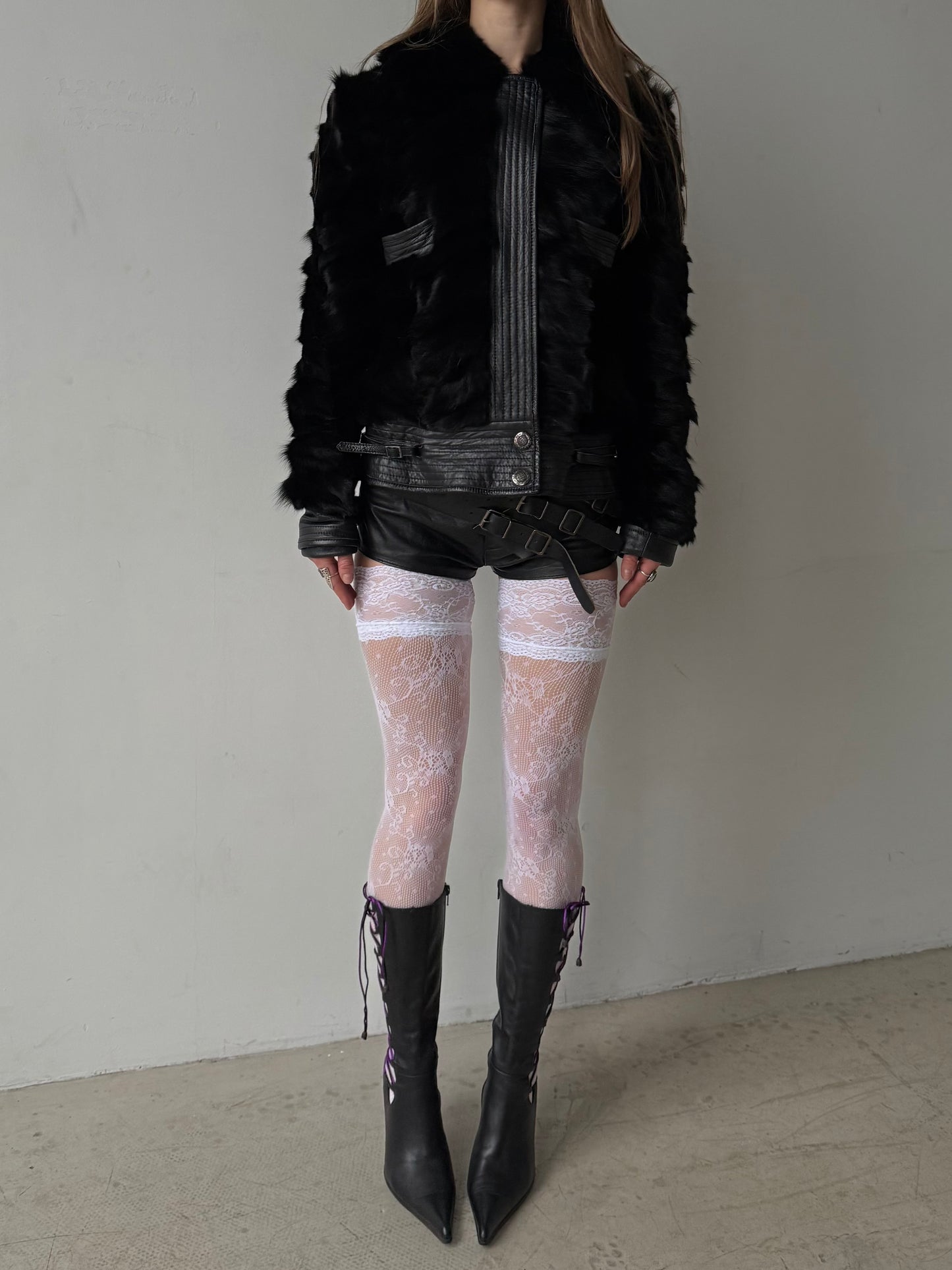 Vintage Italian Laced Leather Heeled Boots TWINKLING GLOBAL