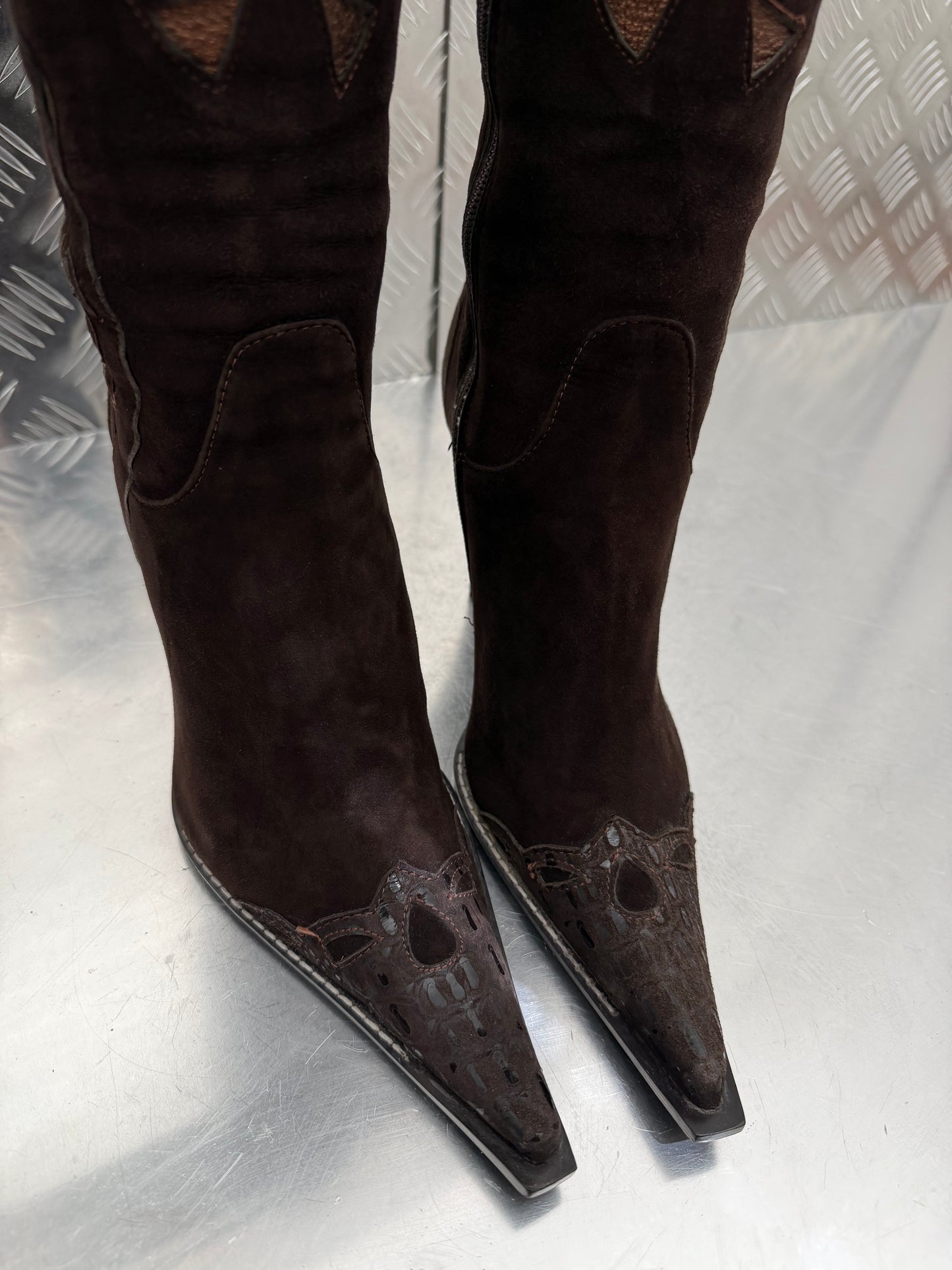 Vintage Ferre cowboy-style leather boots TWINKLING GLOBAL