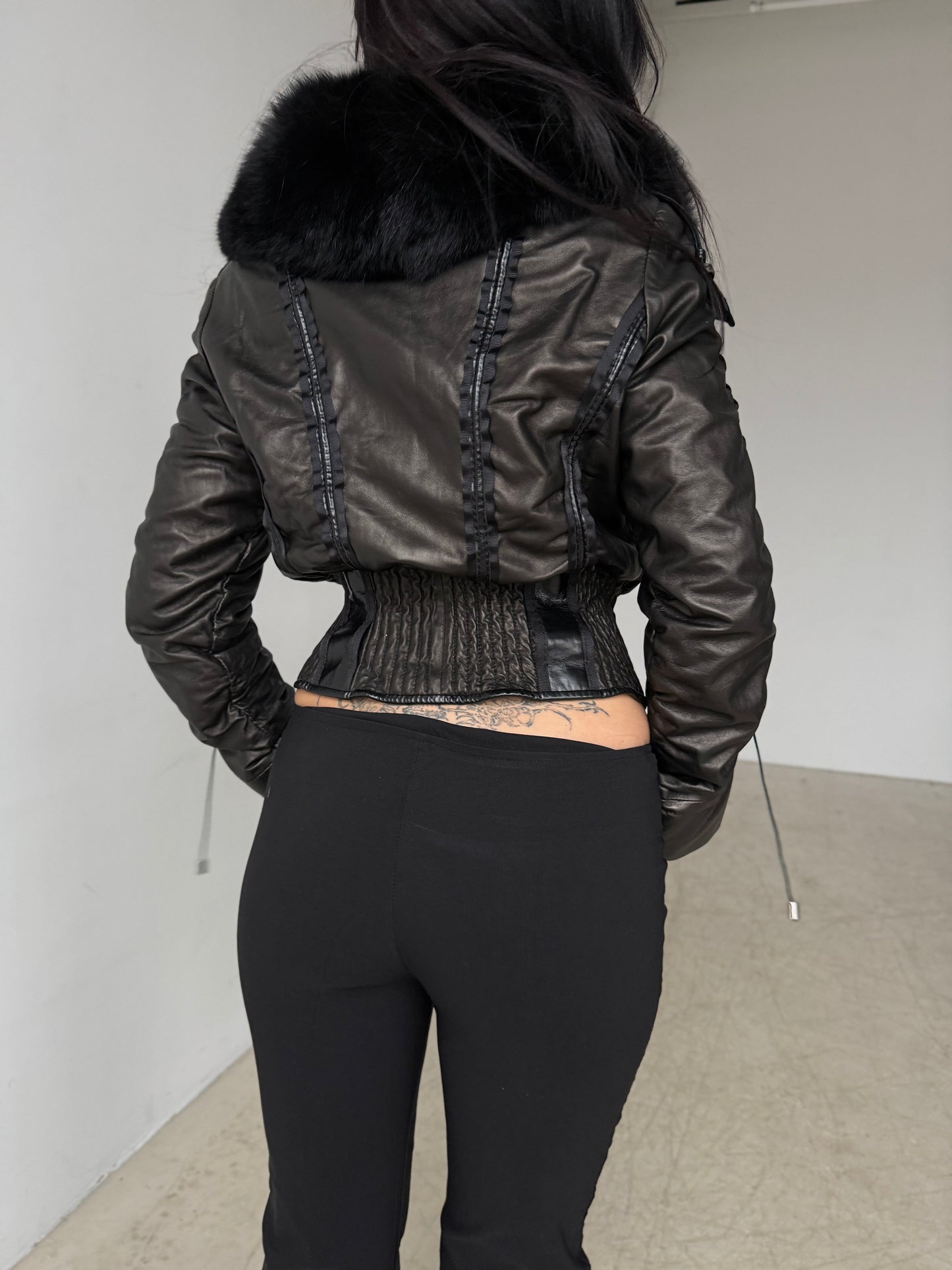 VINTAGE LEATHER JACKET TWINKLING GLOBAL