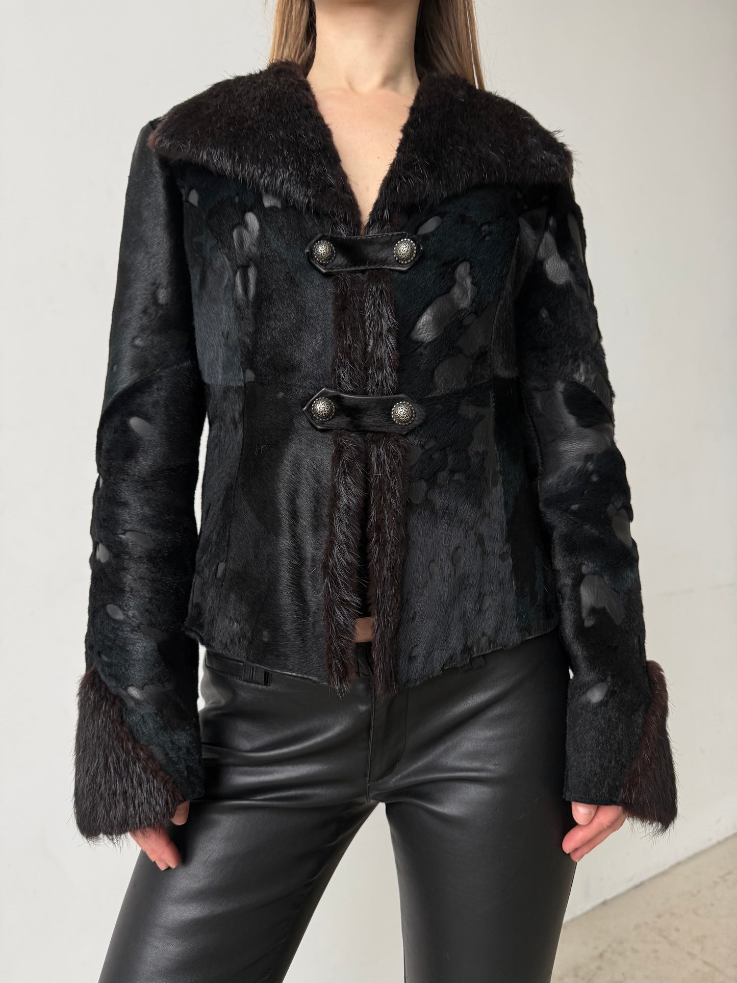 Vintage jacket black-blue mix TWINKLING GLOBAL