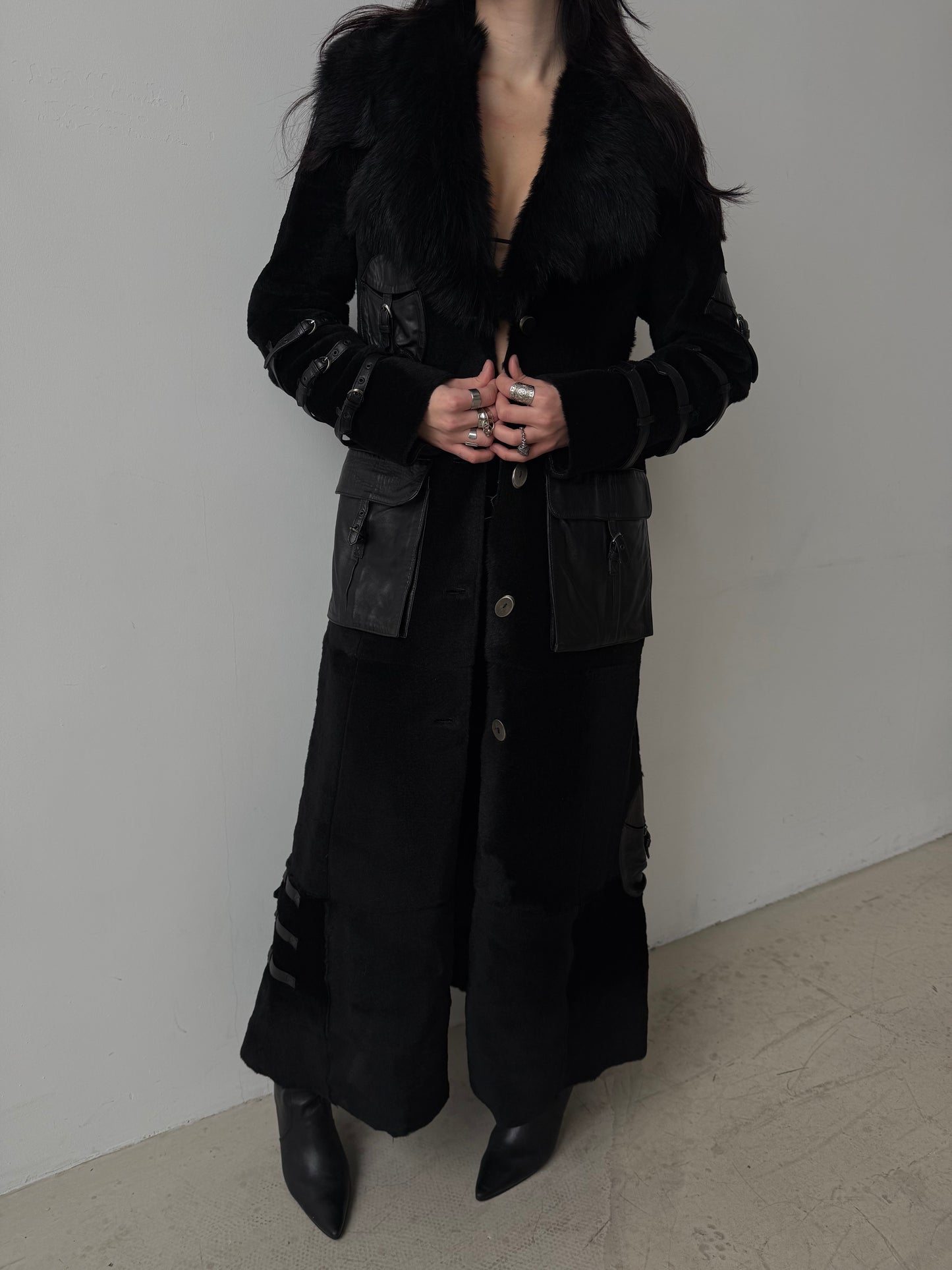 Vintage leather coat TWINKLING GLOBAL