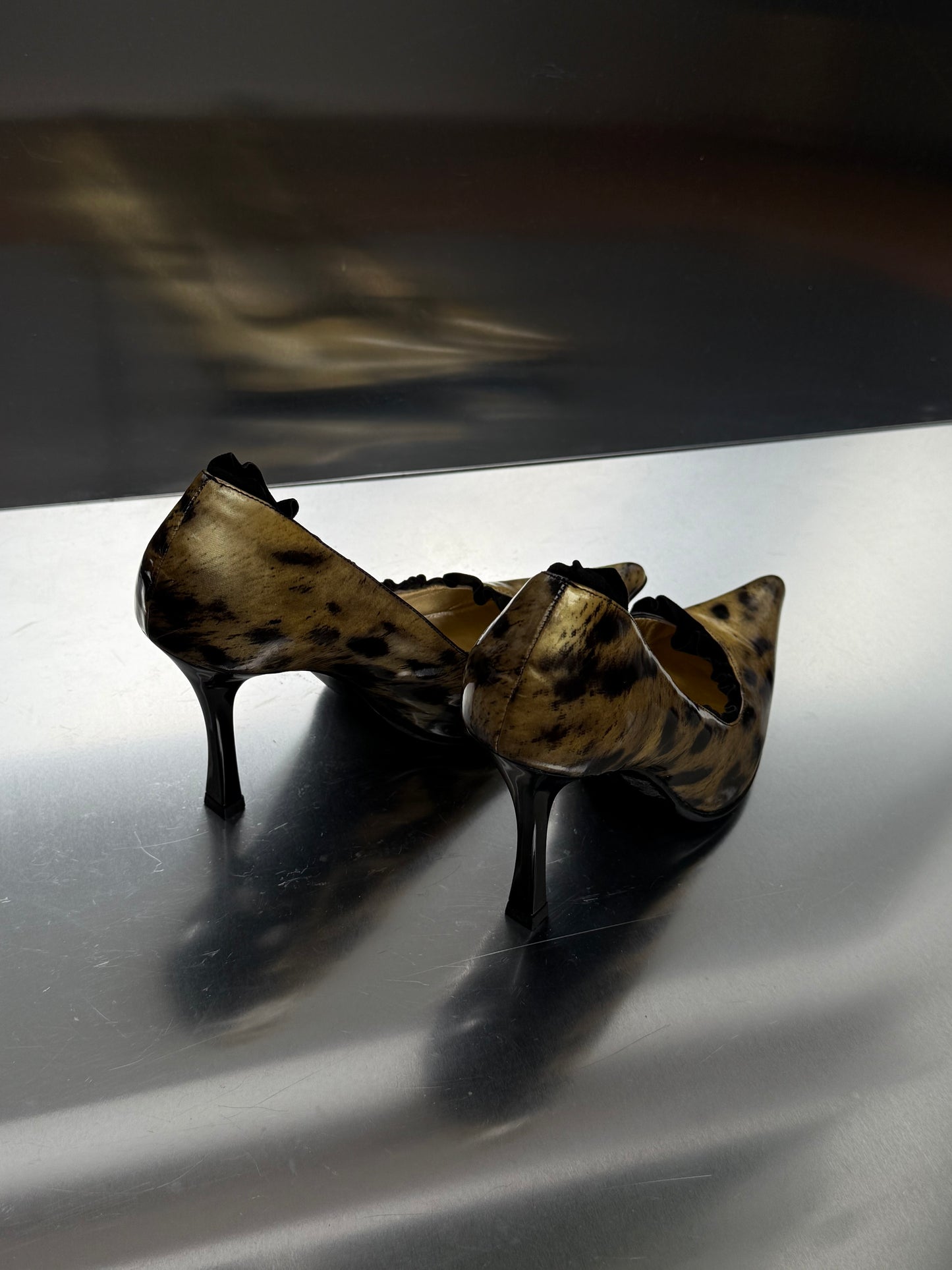 Vintage Leather Leopard Heels - TWINKLING GLOBAL