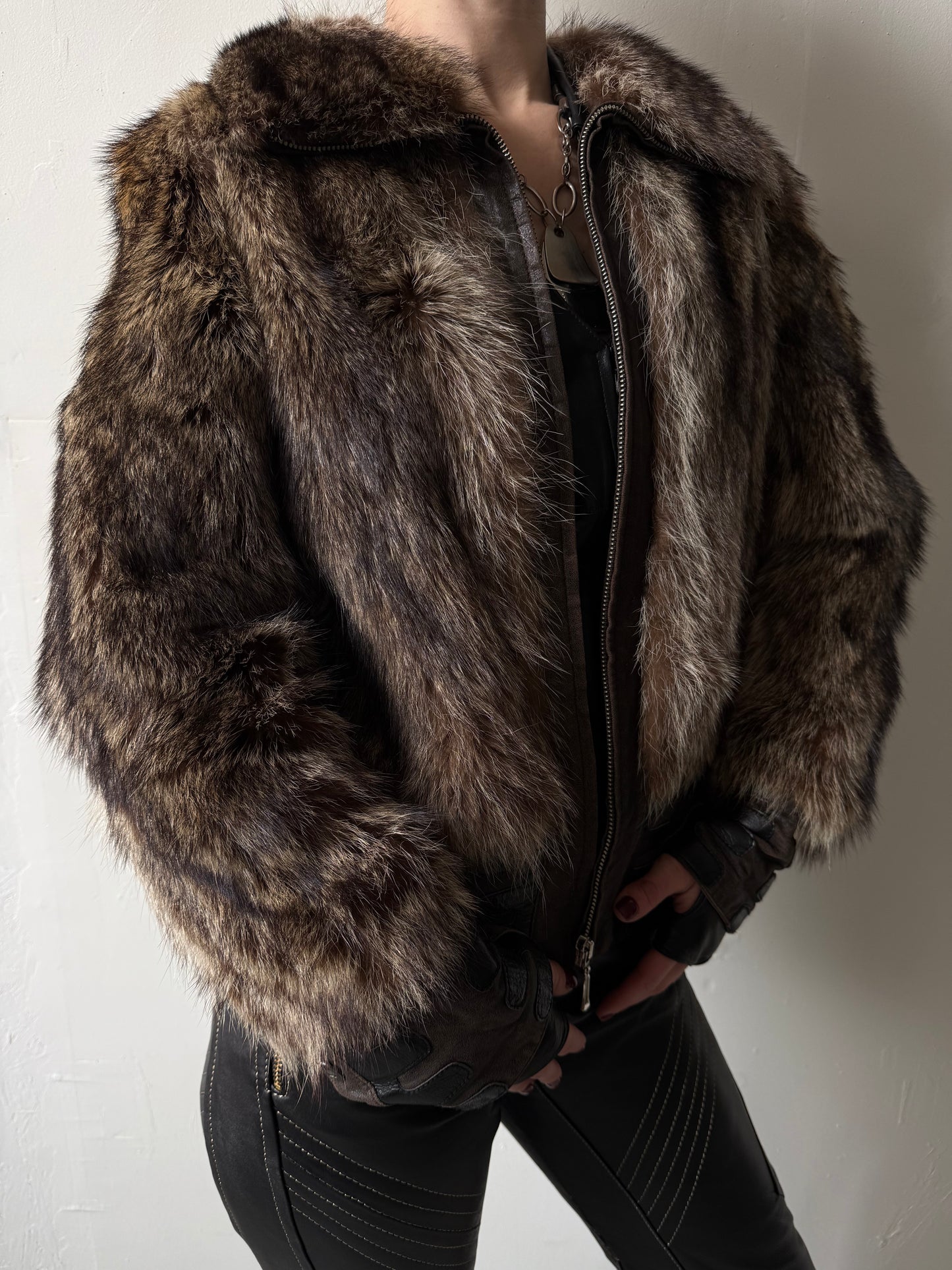 Vintage leather jacket TWINKLING GLOBAL