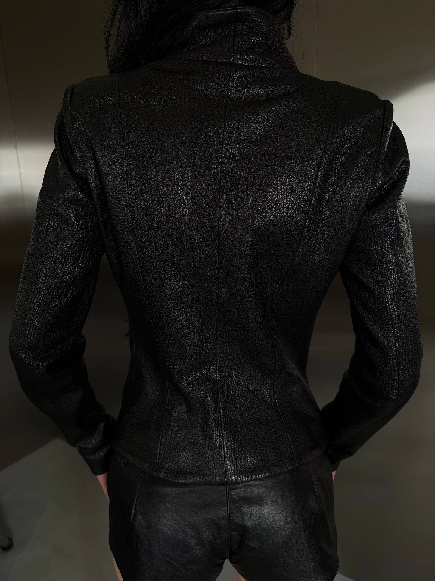 Vintage asymmetrical leather jacket TWINKLING GLOBAL