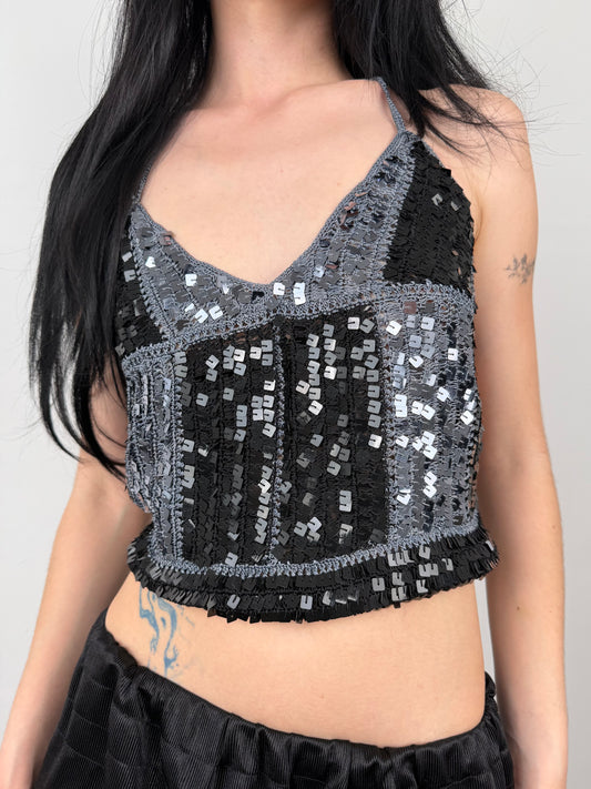 Vintage knitted sequin top TWINKLING GLOBAL