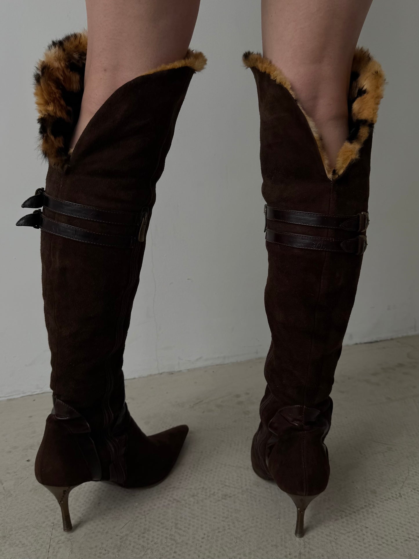 Vintage Italian suede leather boots TWINKLING GLOBAL