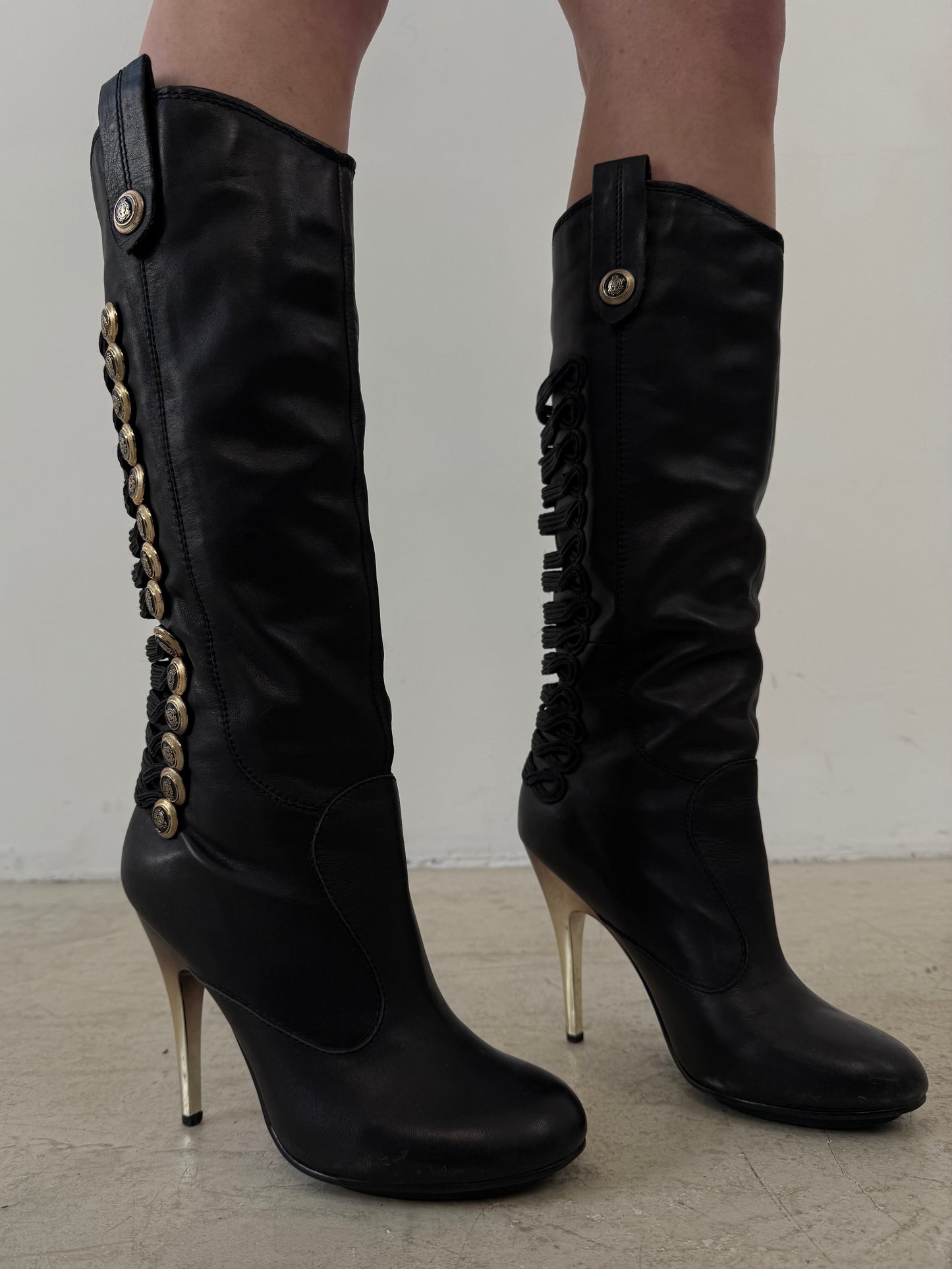 Vintage Paolo Conte high-heel leather boots TWINKLING GLOBAL